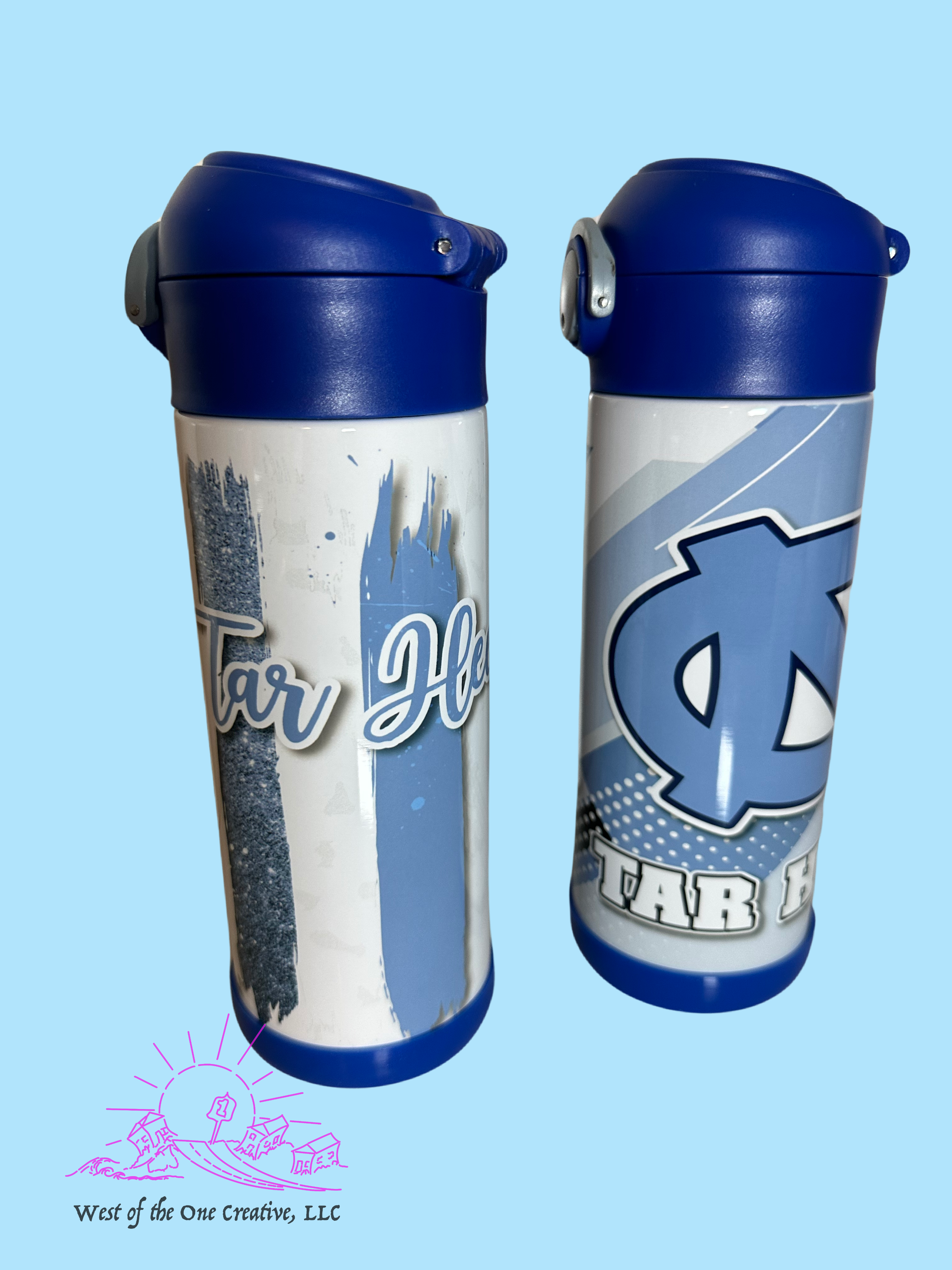 12oz Water Bottles in UNC Blue for the child fan in your life!