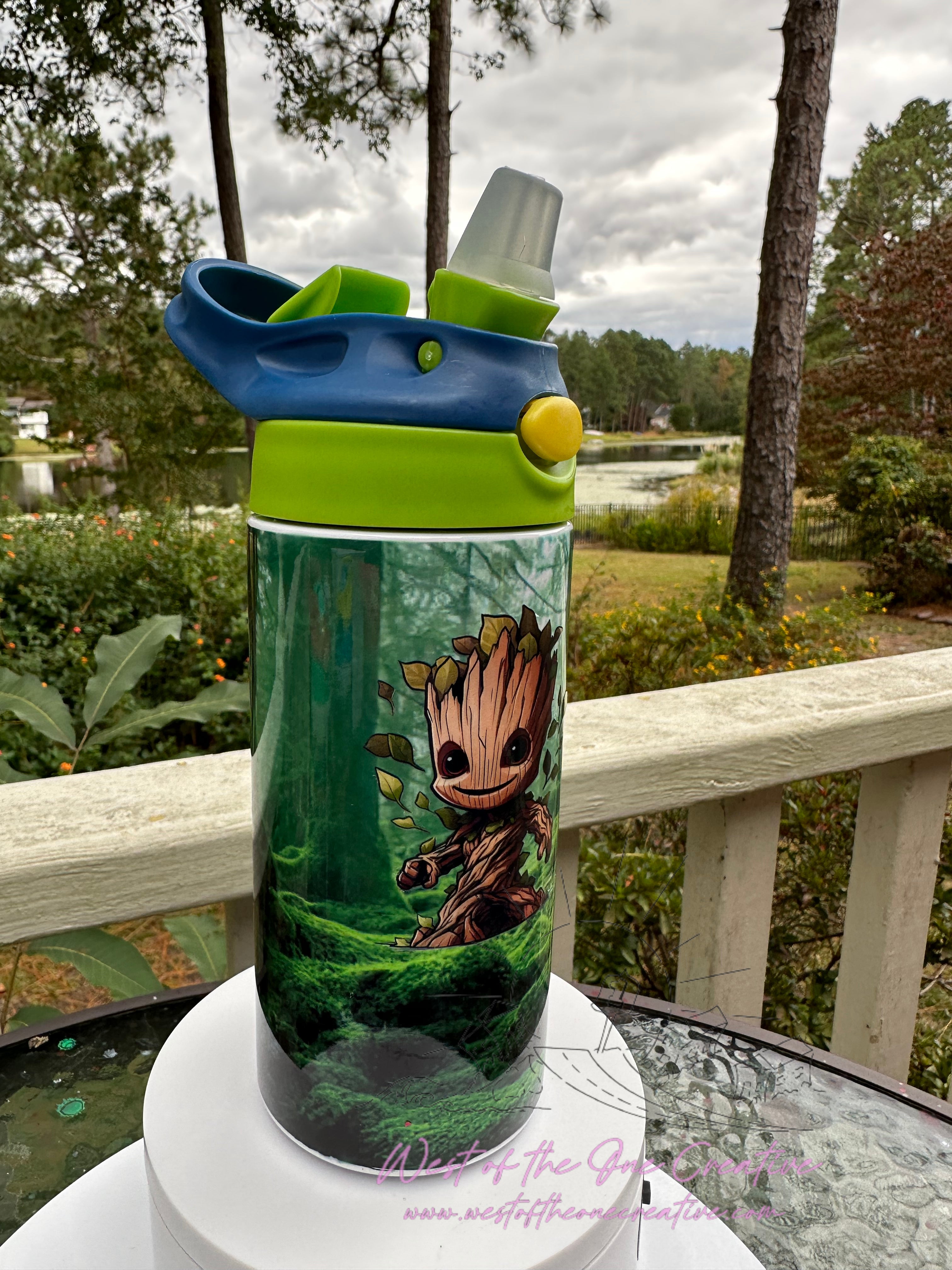 12oz Water bottles for kids - CareBears, Monster Trucks and a cute little tree dude...