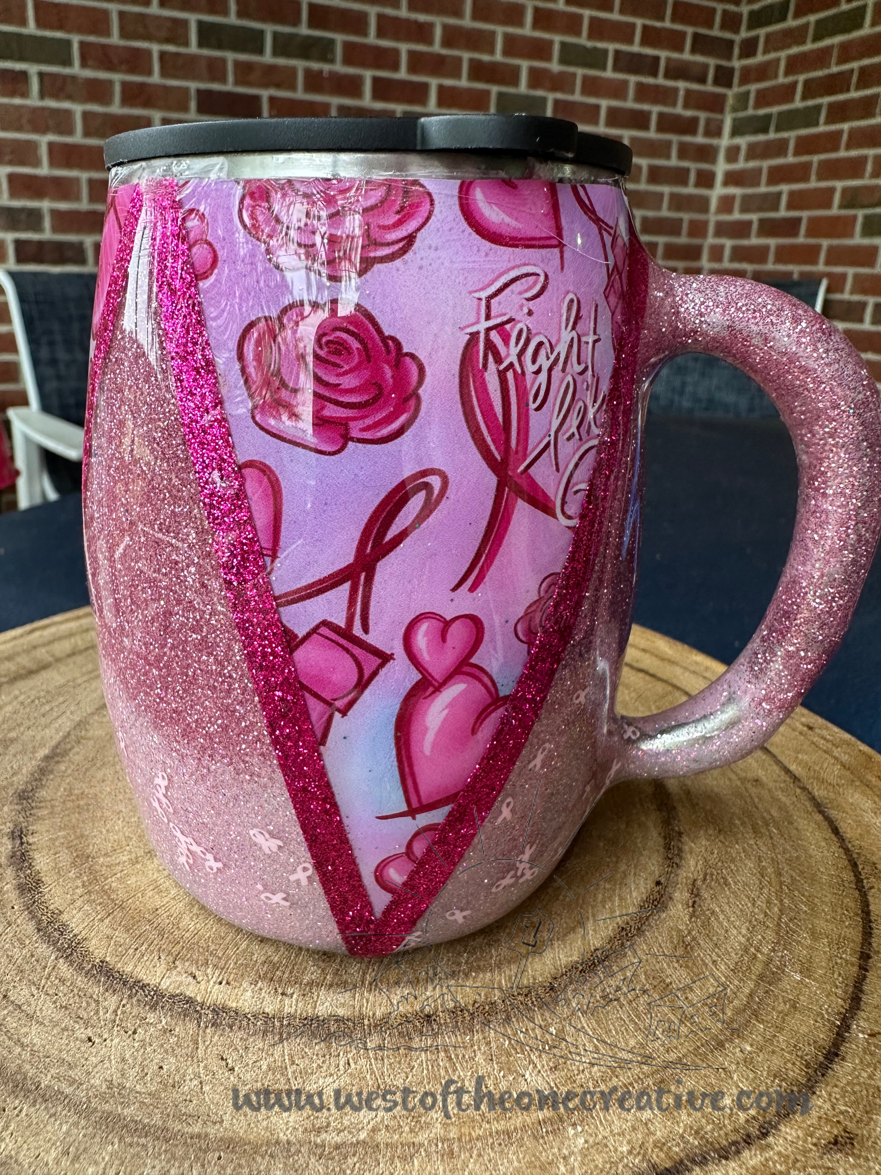 14 oz Coffee Mug: Fight Like a Girl - Breast Cancer