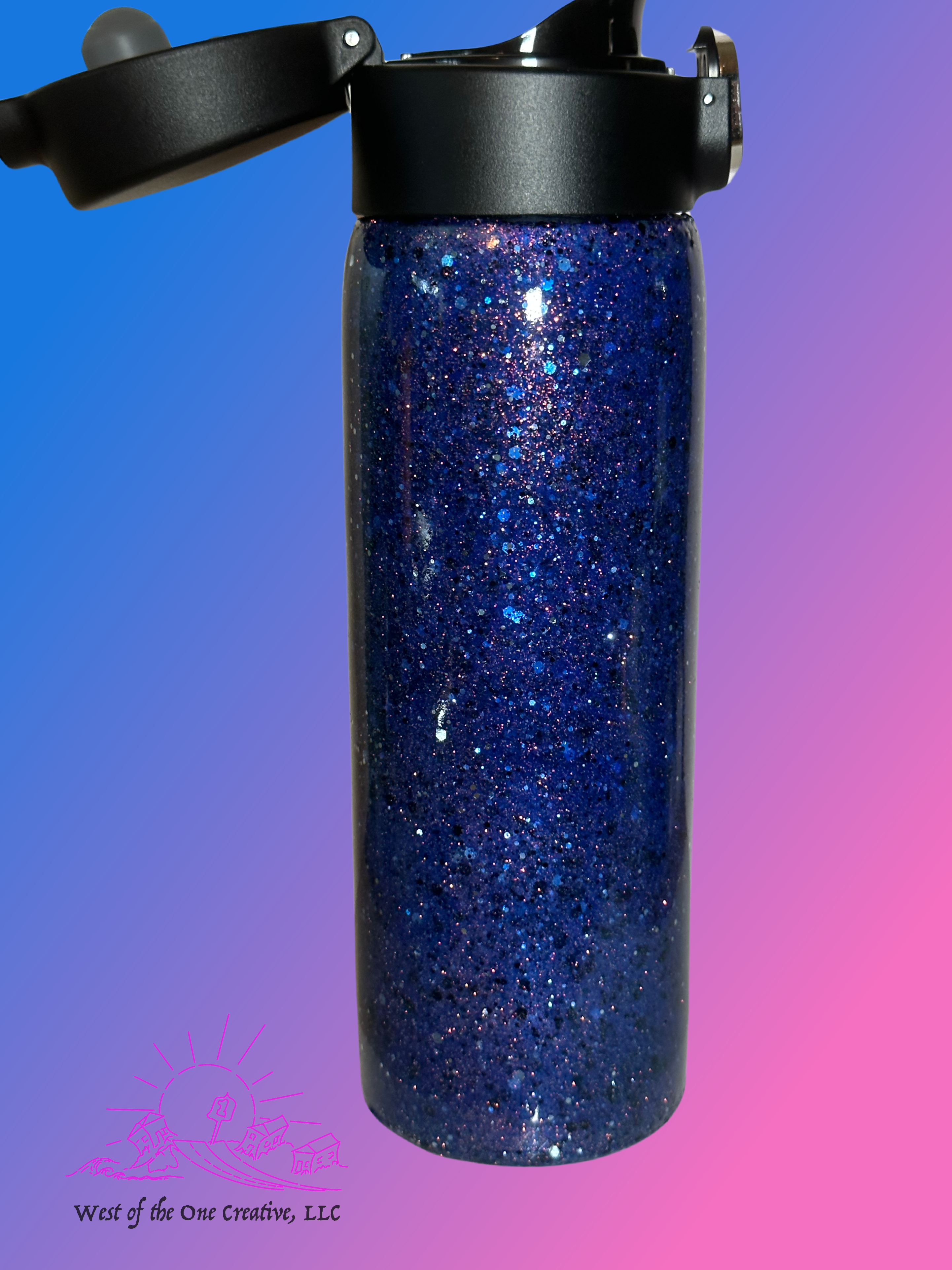 17oz Push Top Blue Water Bottle - the GEM of the GYM!