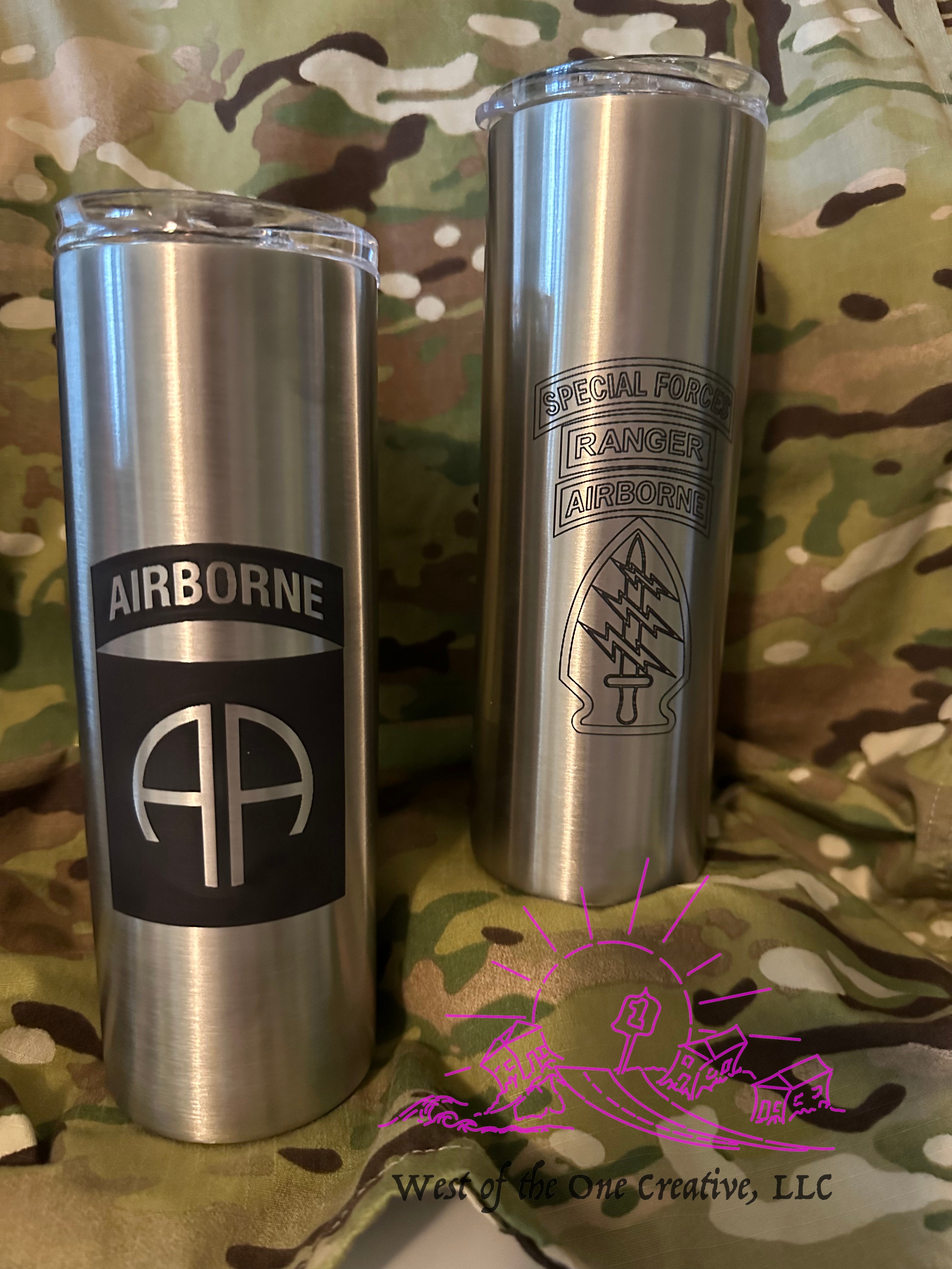 20oz engraved Special Forces, Ranger, Airborne Tumbler