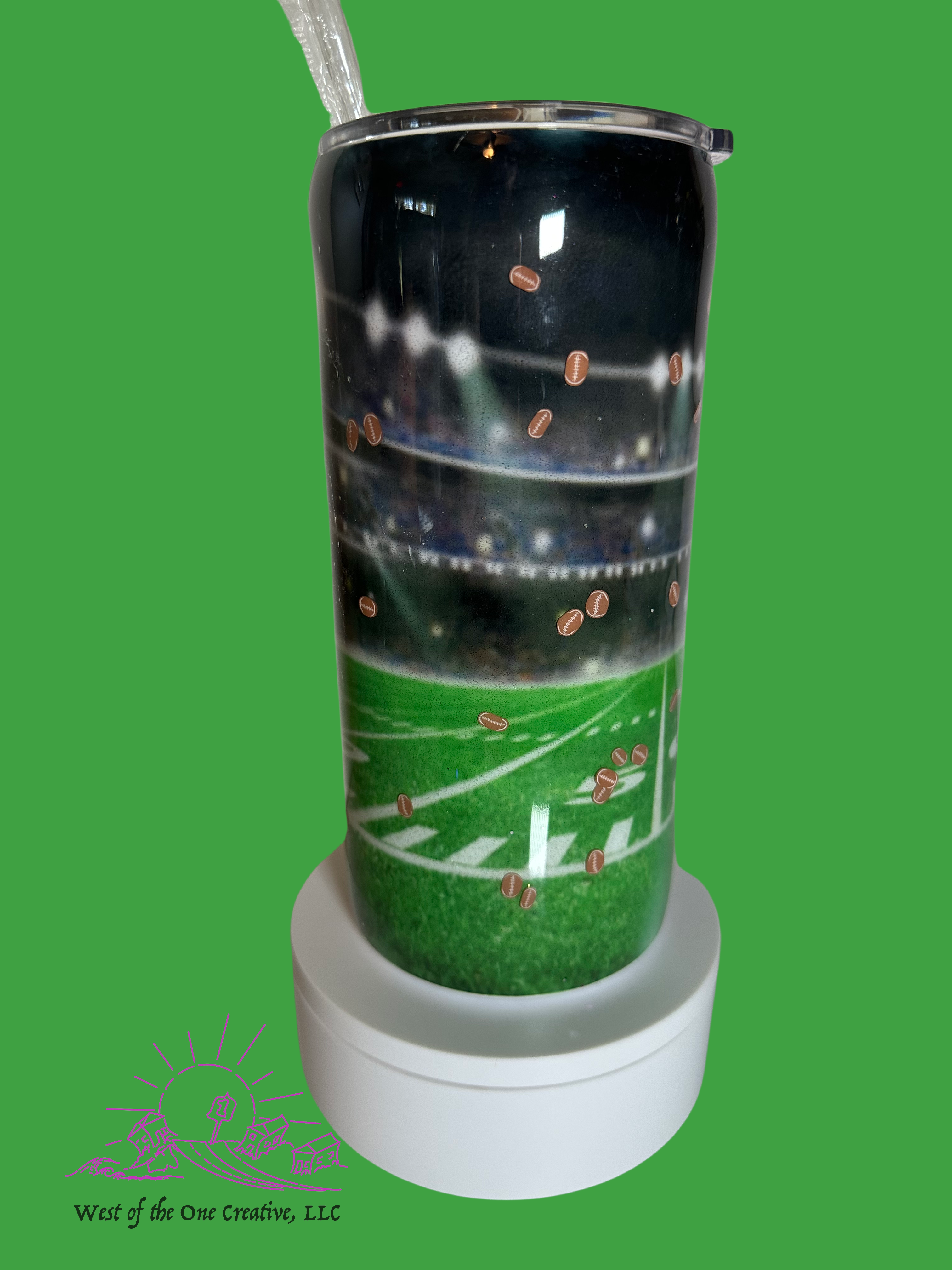 20oz Thick Football Field Tumbler - Are you ready for a football drink!?!?!