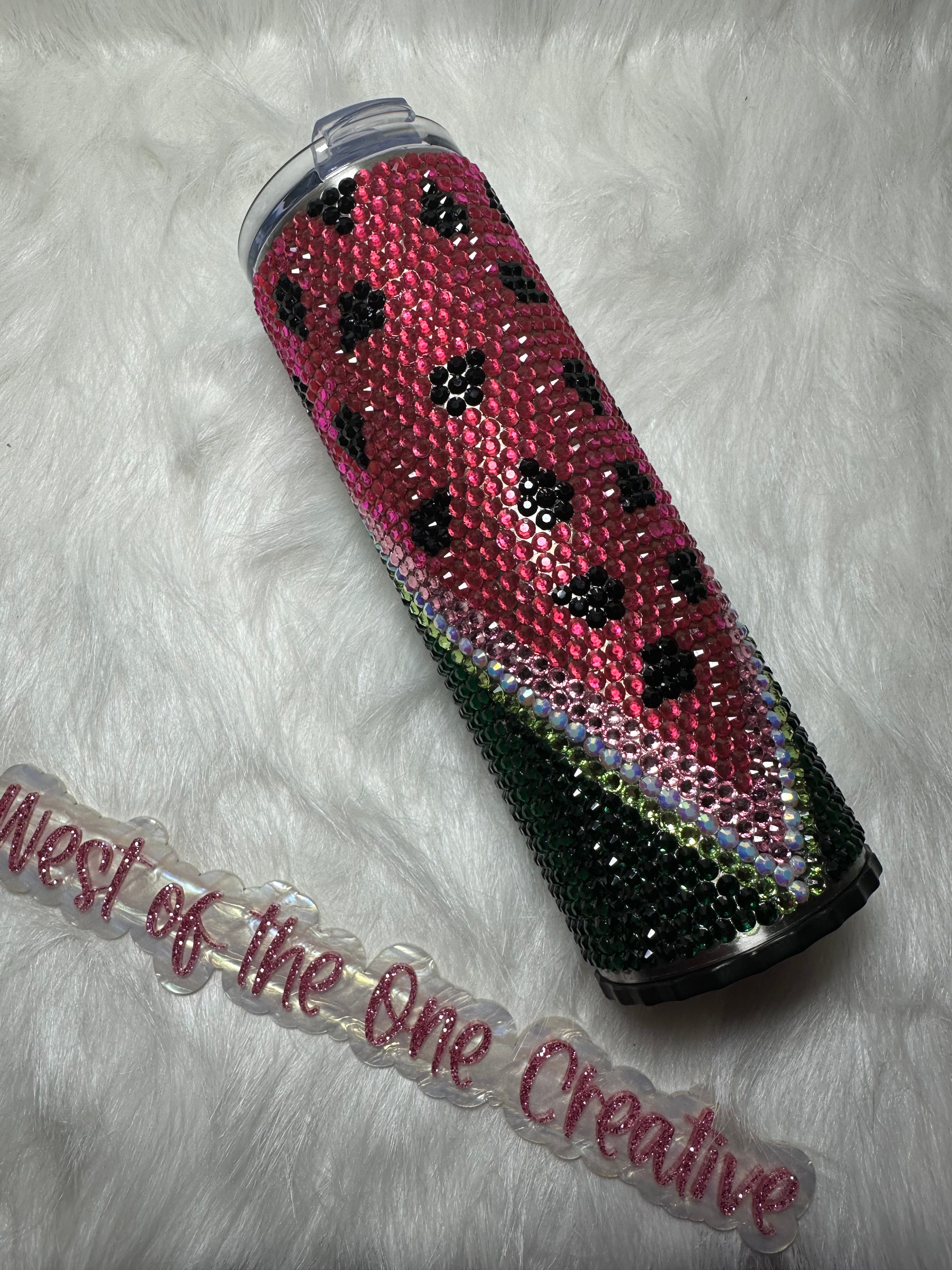 20 oz Tumbler Rhinestones Watermelon "Carmel Collection"