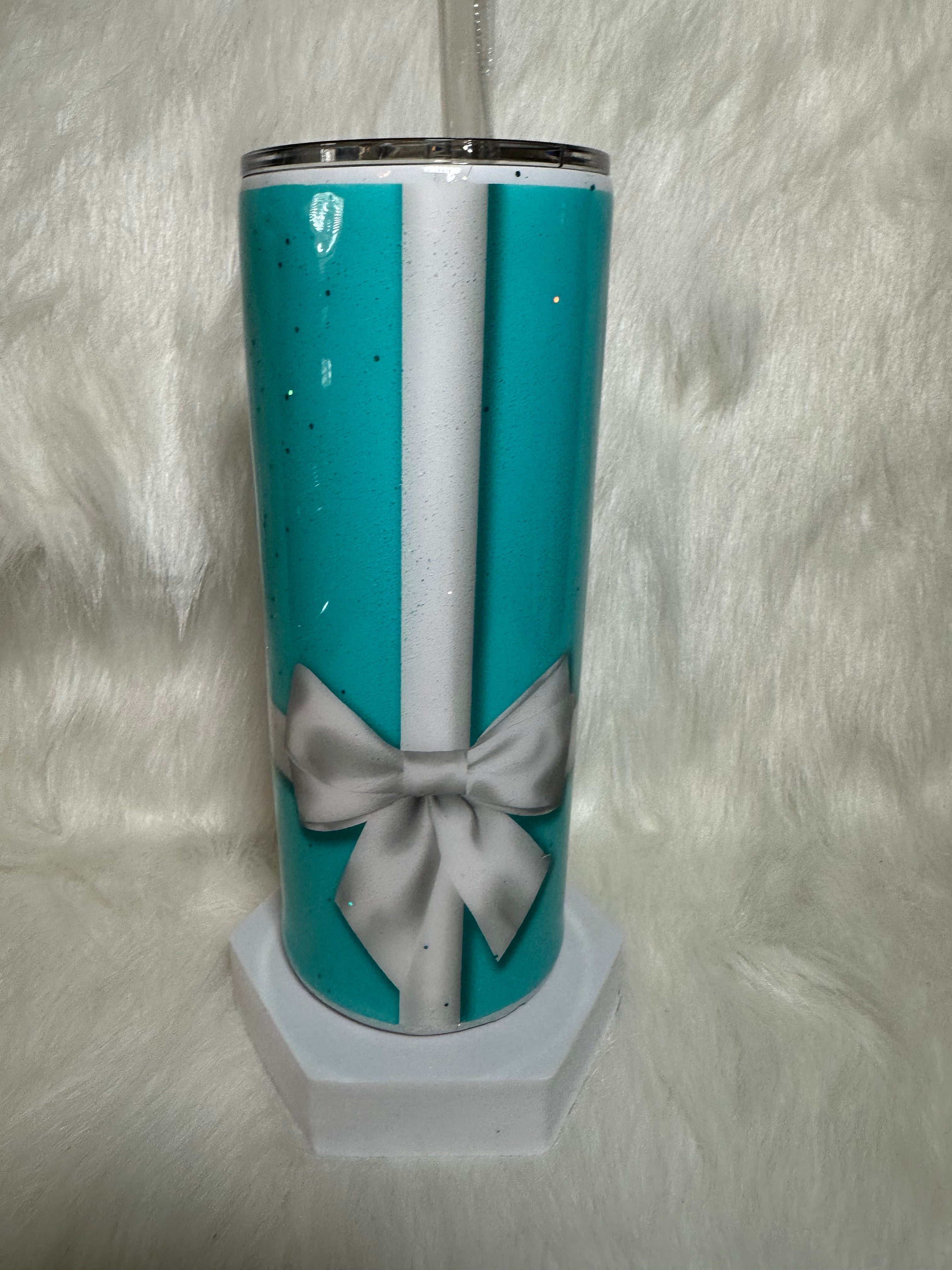 30oz Thick Tumbler in Blue and White