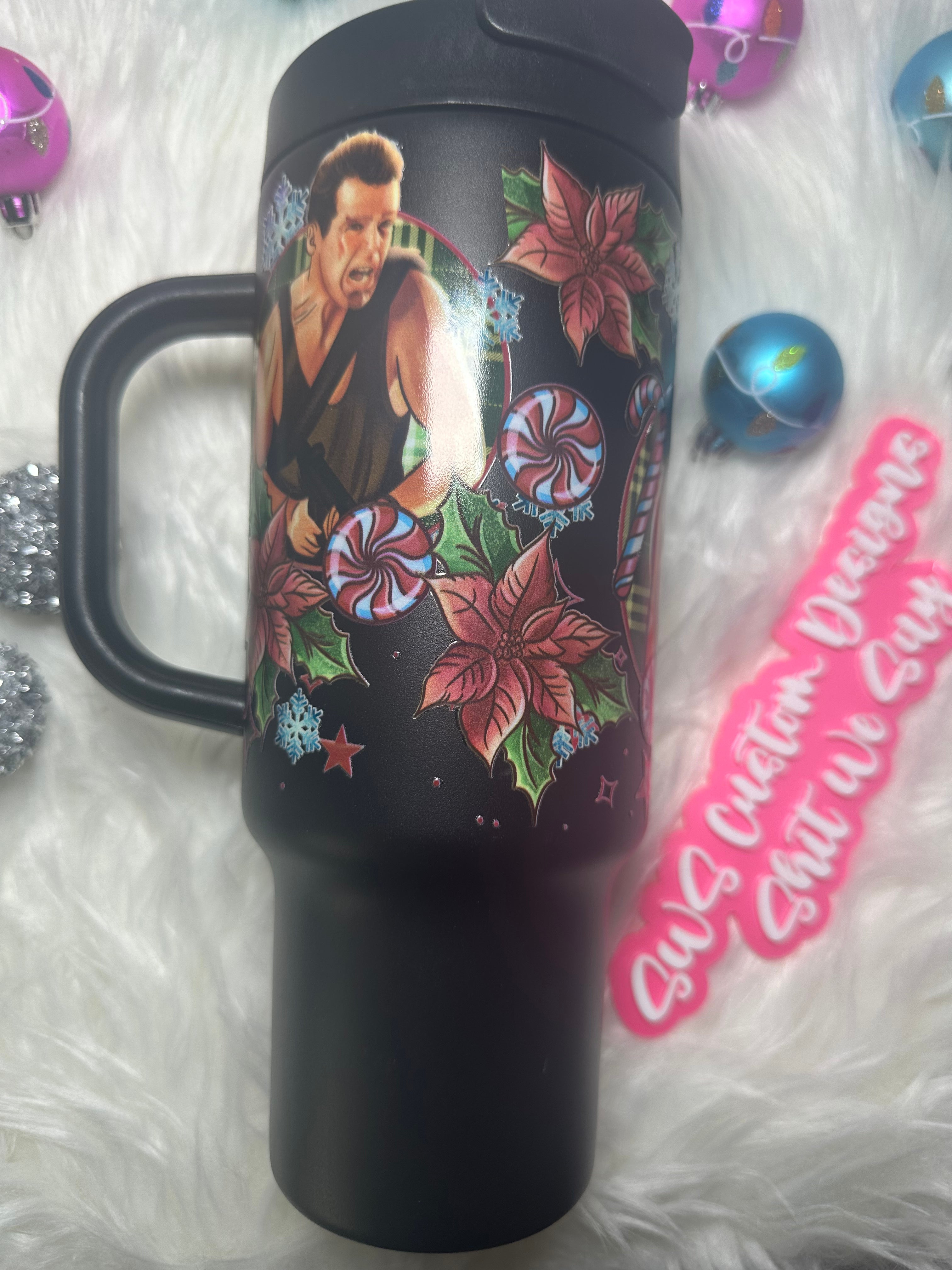 40 oz Black Die Hard Christmas Movie Tumbler