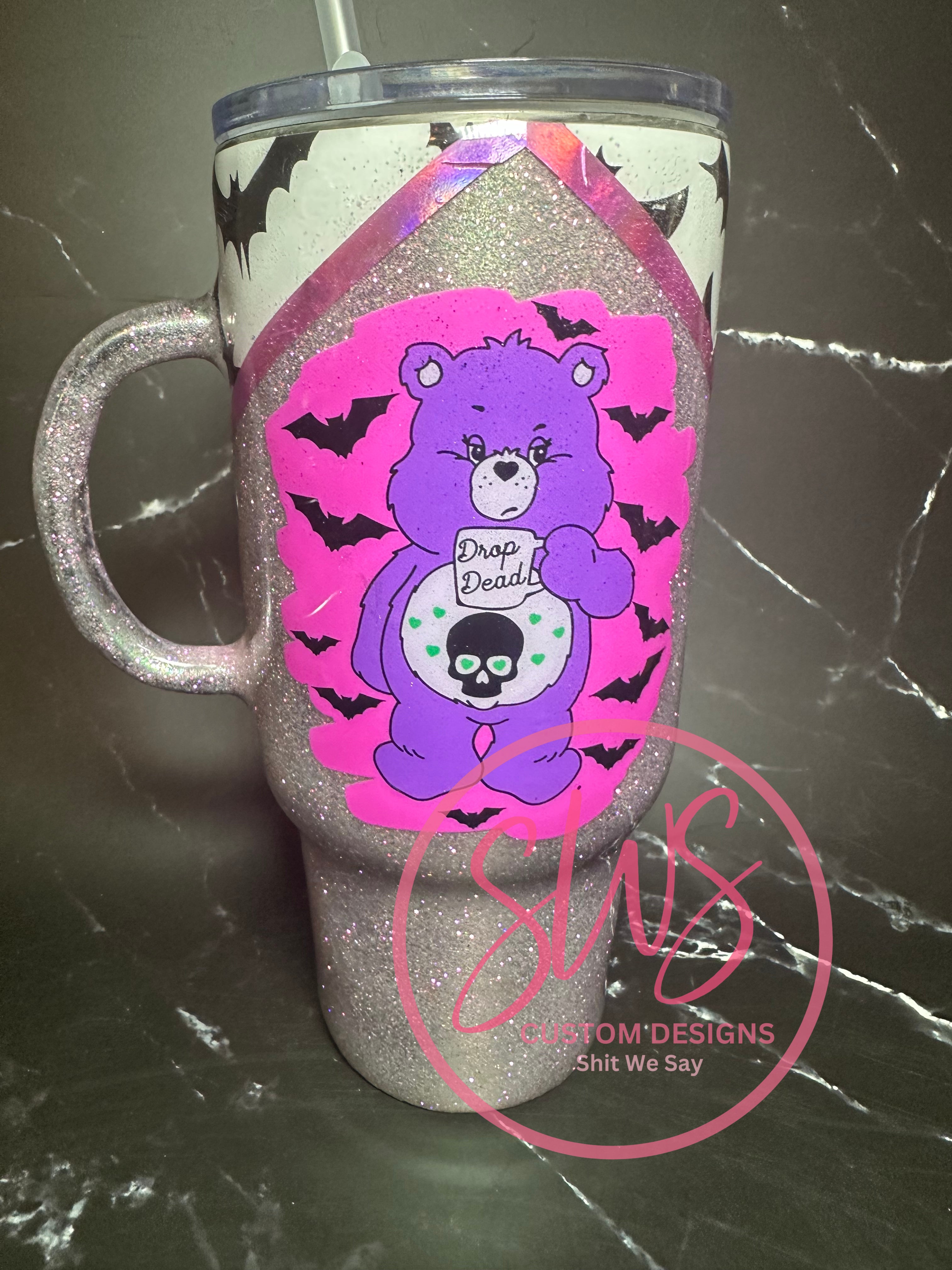 32 oz Traveler Drop Dead Swear Bear Tumbler