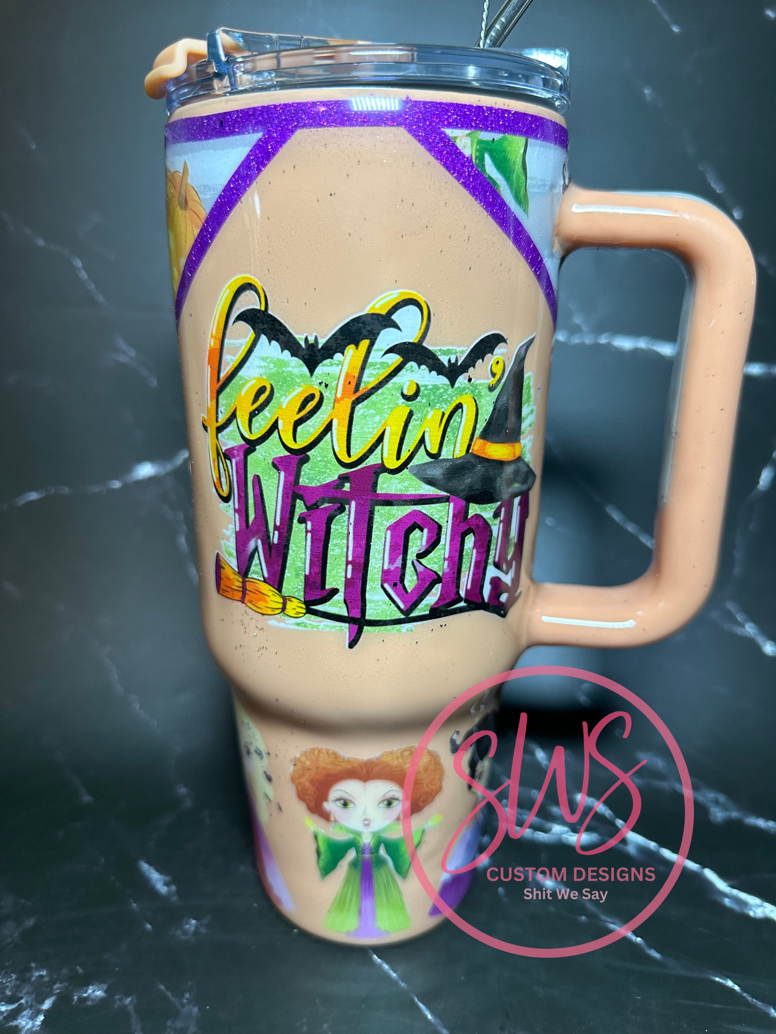 40 oz Stainless Steel Peach Feeling Witchy 3 witches Tumbler