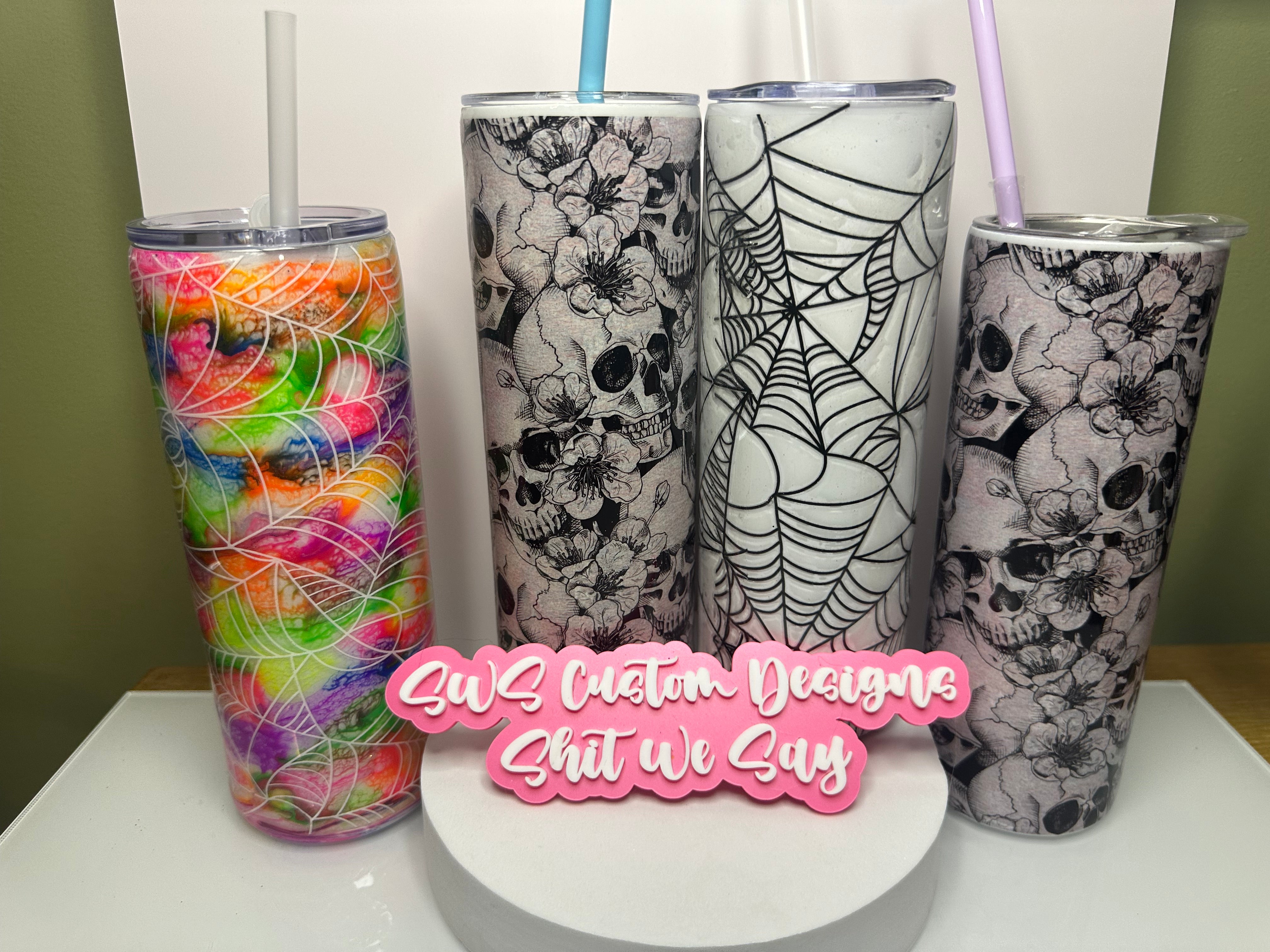 20 oz Summerween Halloween Spider Skull Tumblers