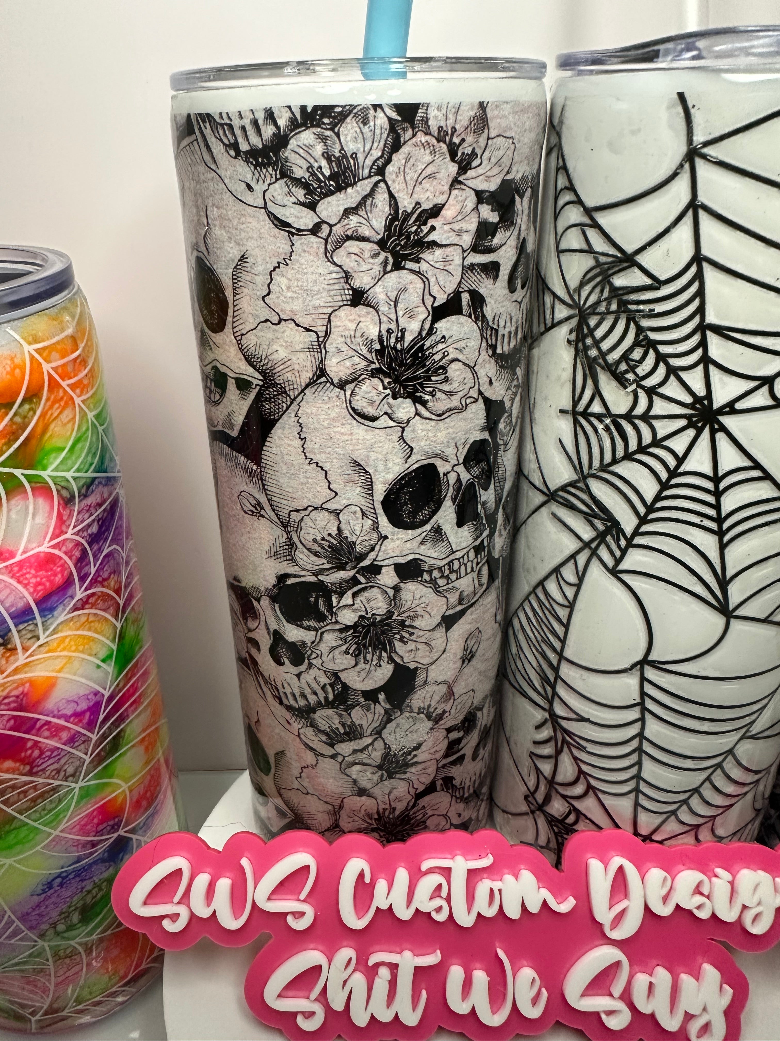 20 oz Summerween Halloween Spider Skull Tumblers