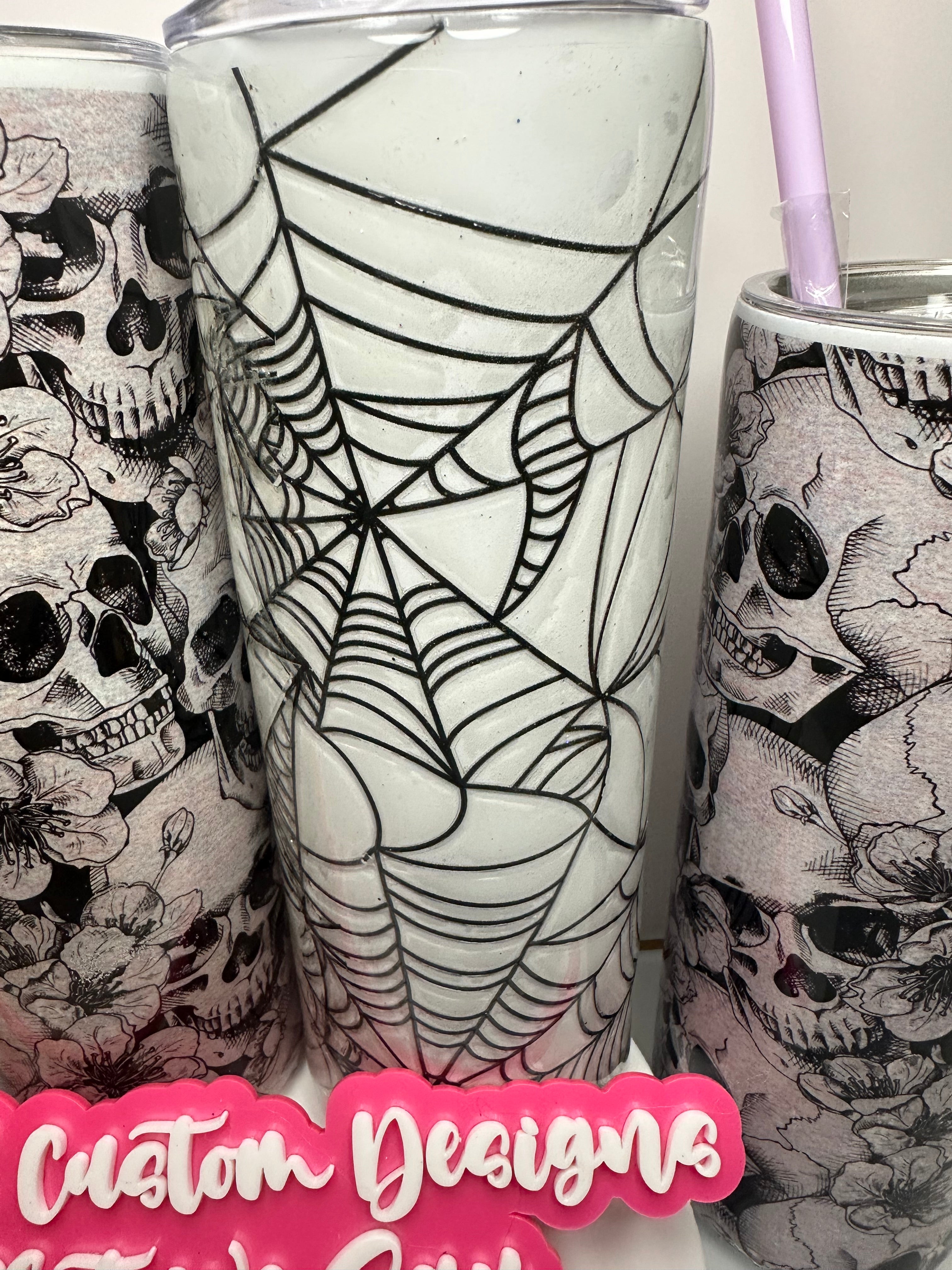 20 oz Summerween Halloween Spider Skull Tumblers