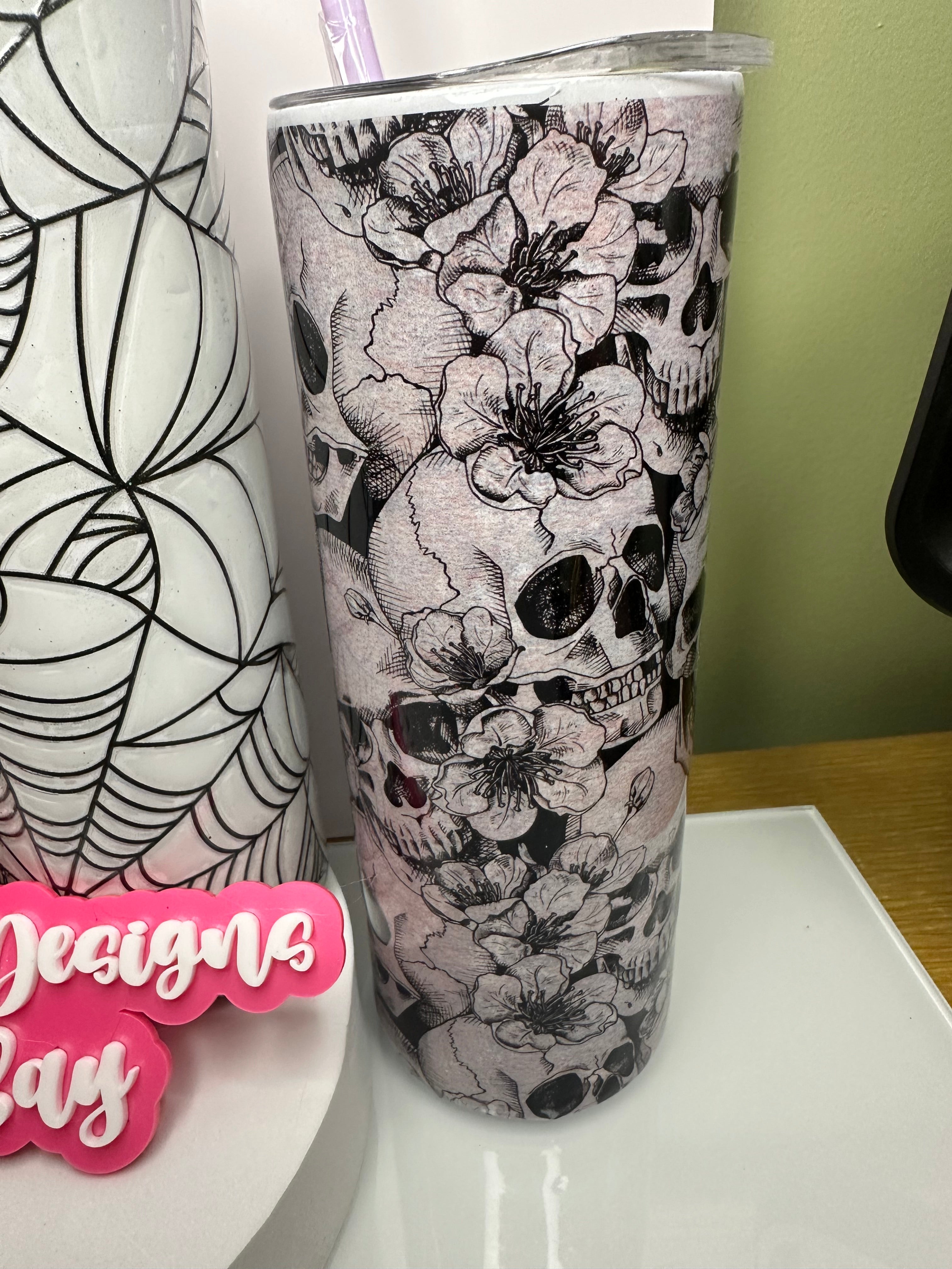 20 oz Summerween Halloween Spider Skull Tumblers