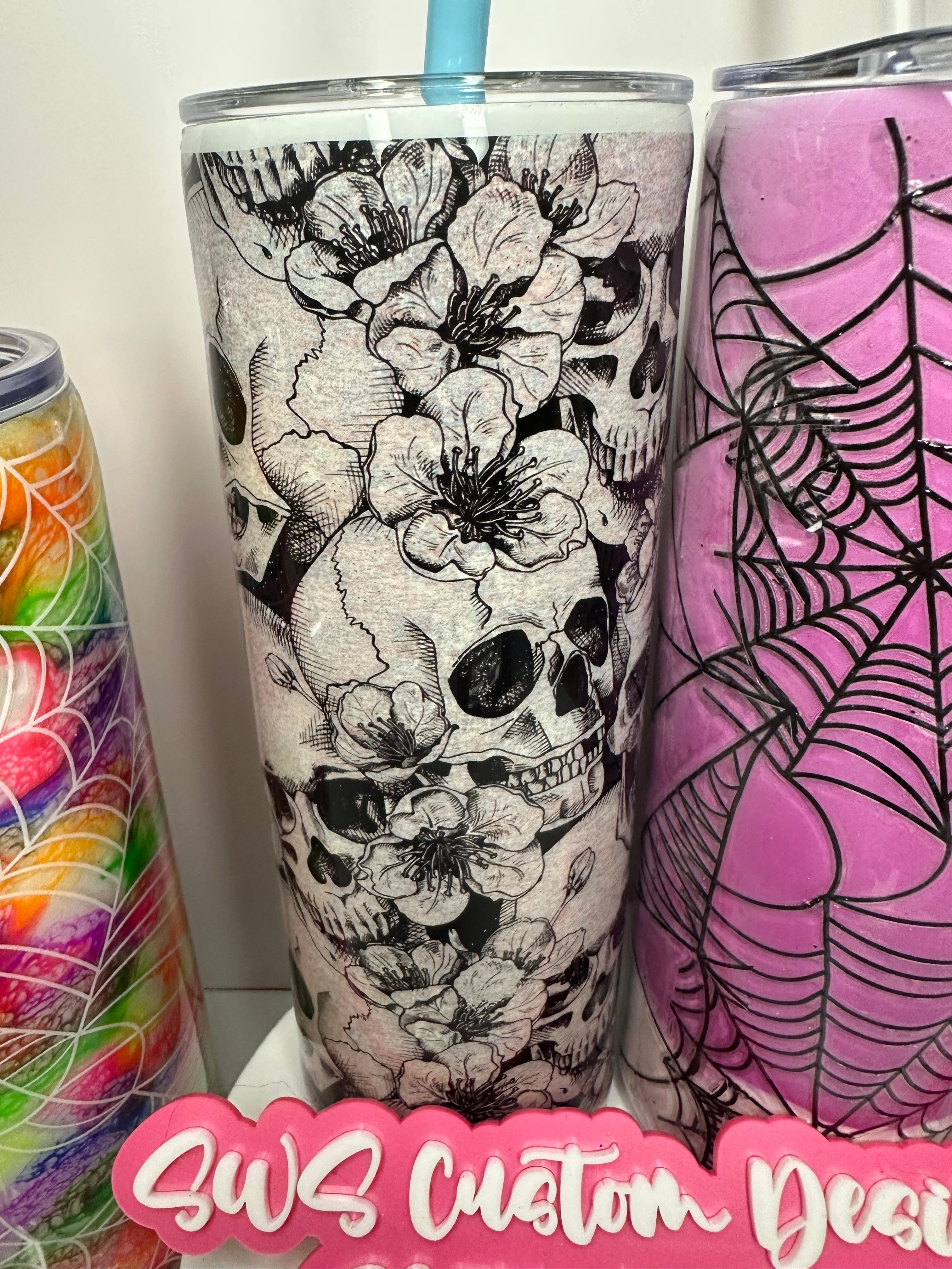 20 oz Summerween Halloween Spider Skull Tumblers