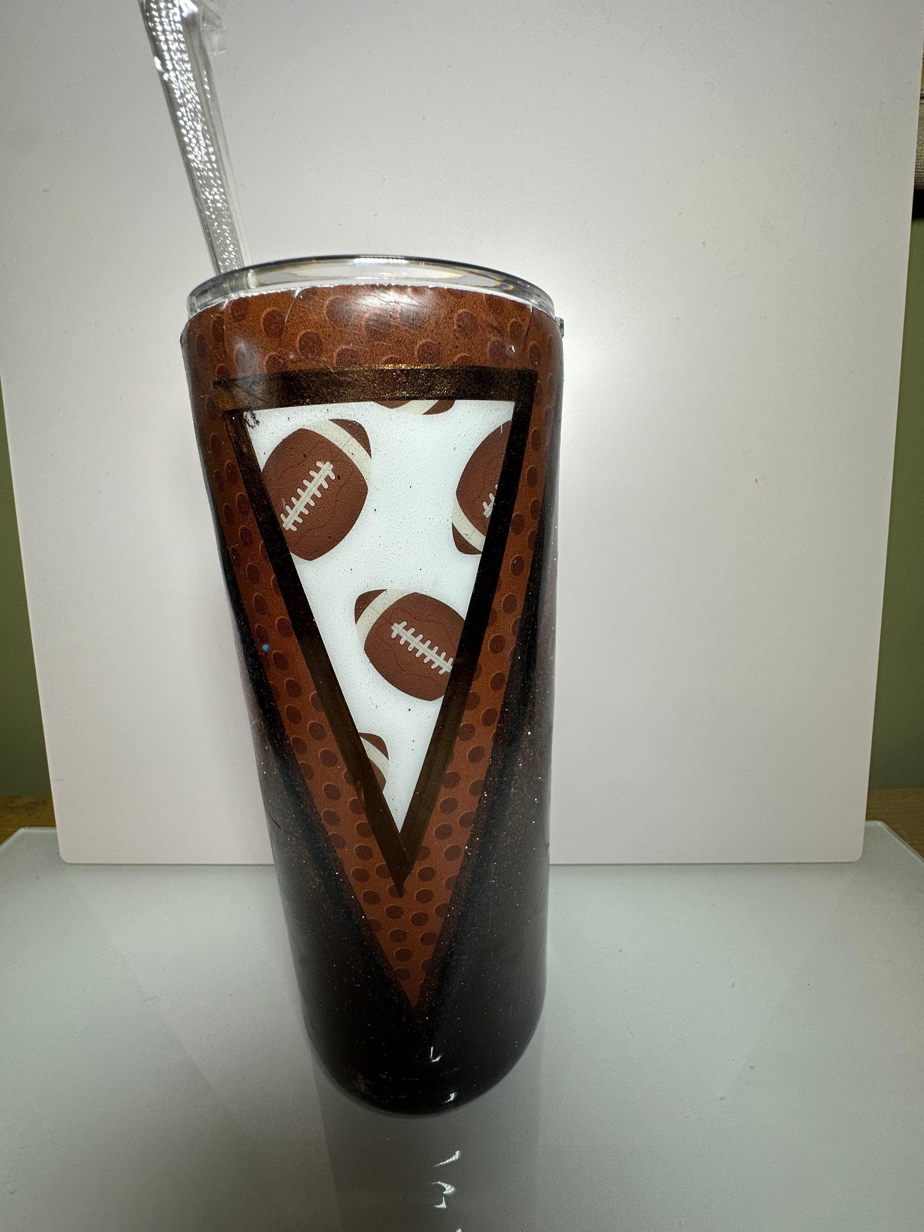 30 oz Football themed tumbler