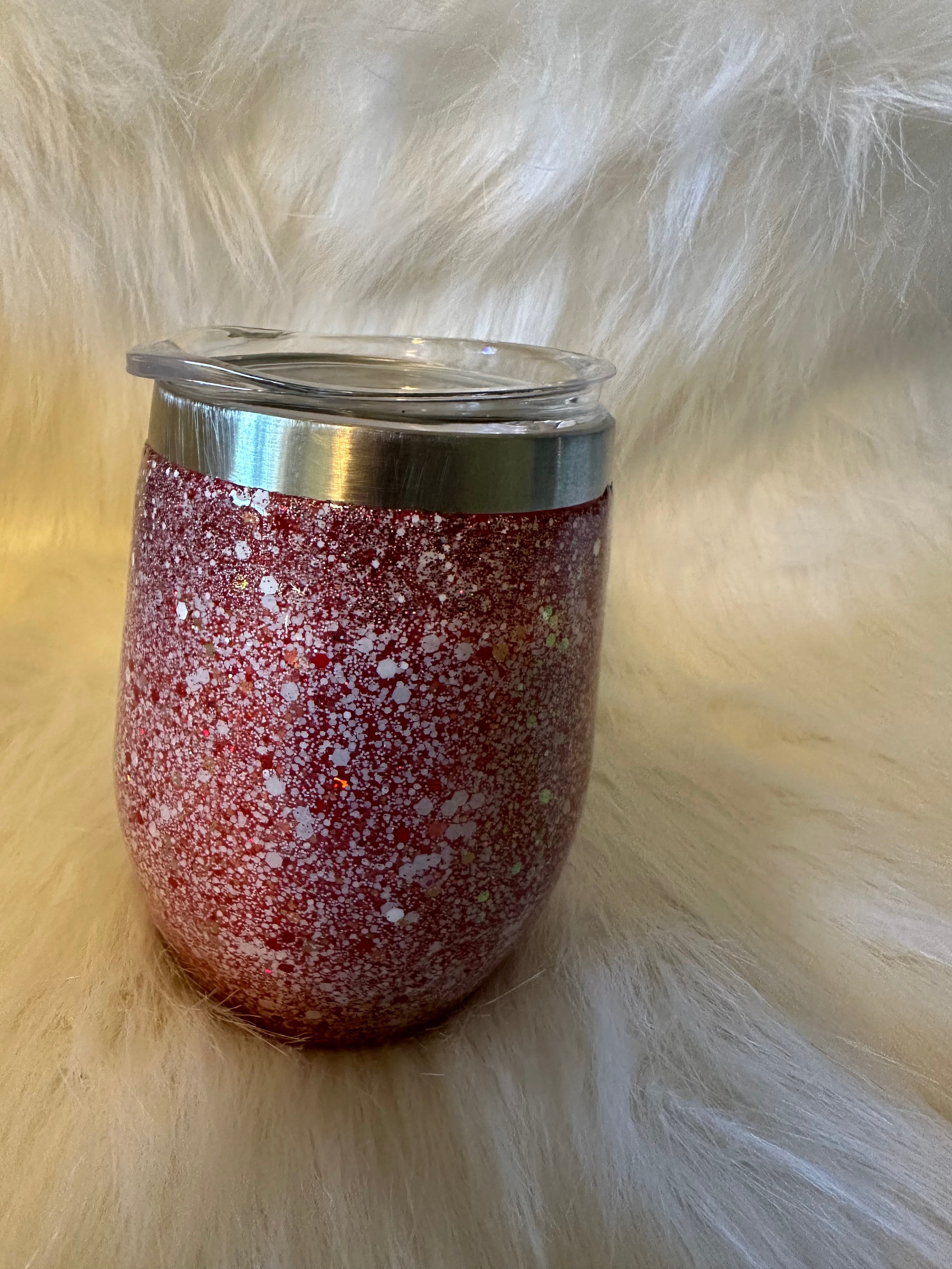 14oz Wine Tumbler red and white specks