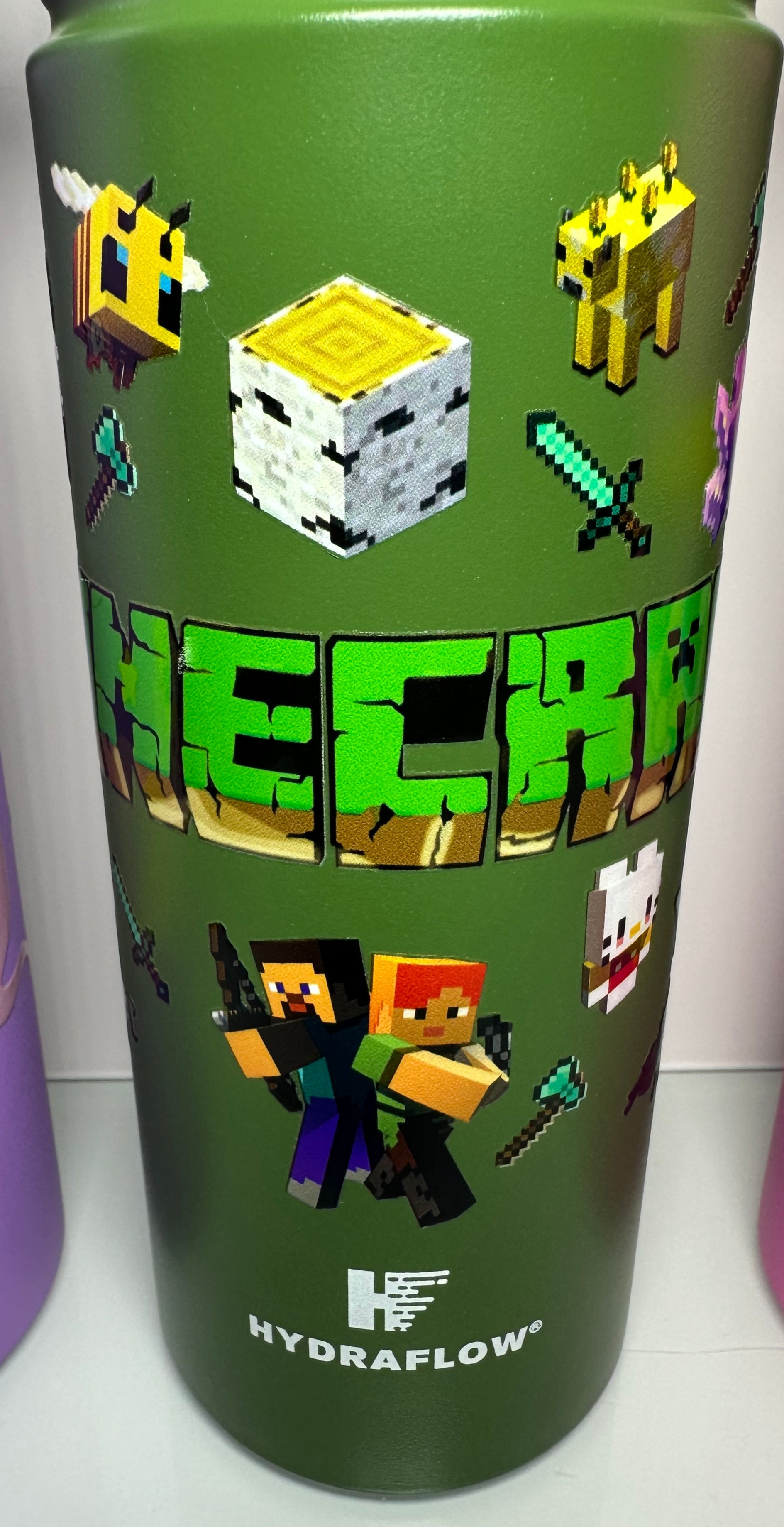 17 oz Hydraflow Water bottles Gamer, Craft of Mining, Ponies, and Girls With Power and Puffs