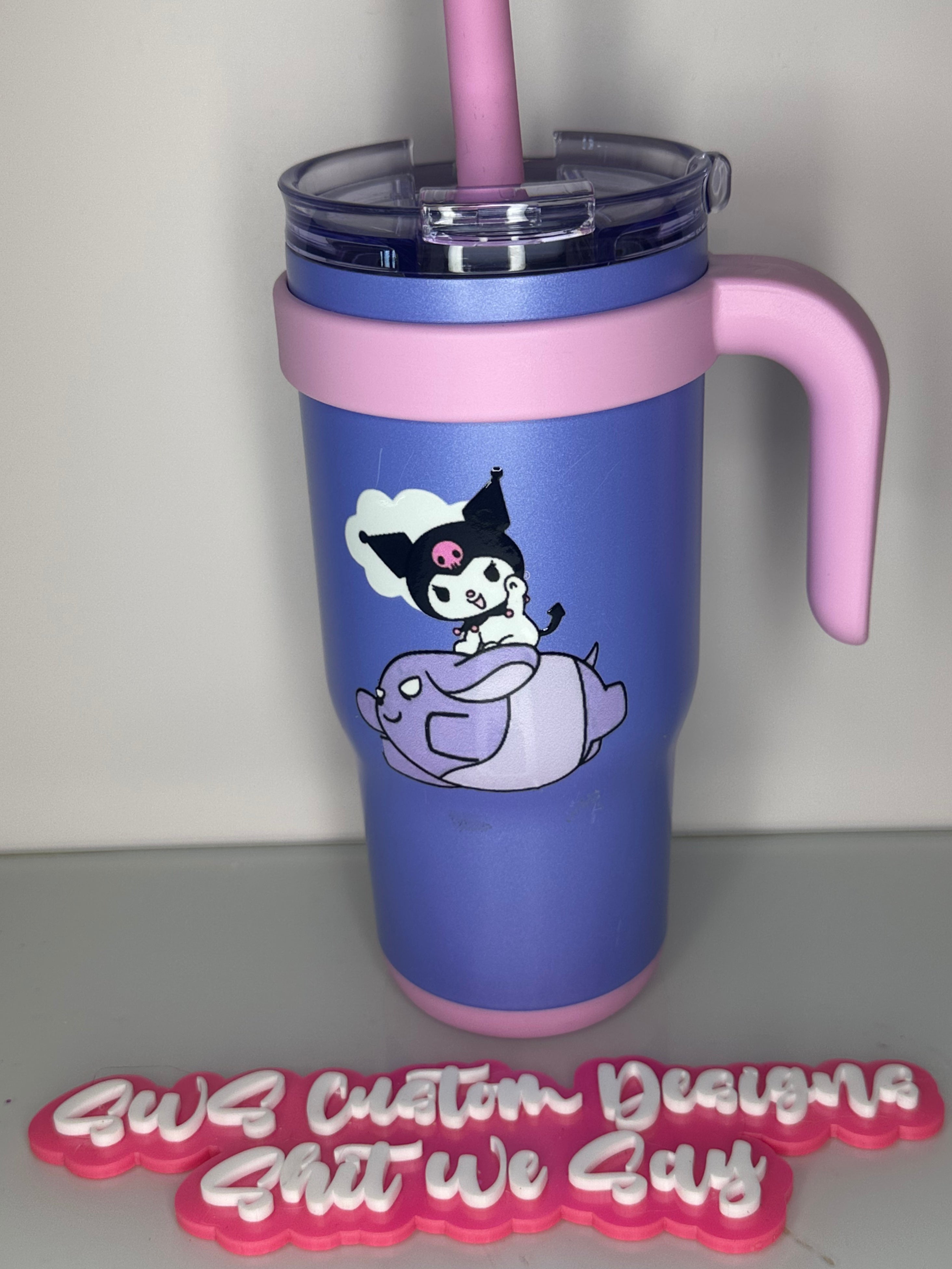 18 oz HK Tumbler purple and pink