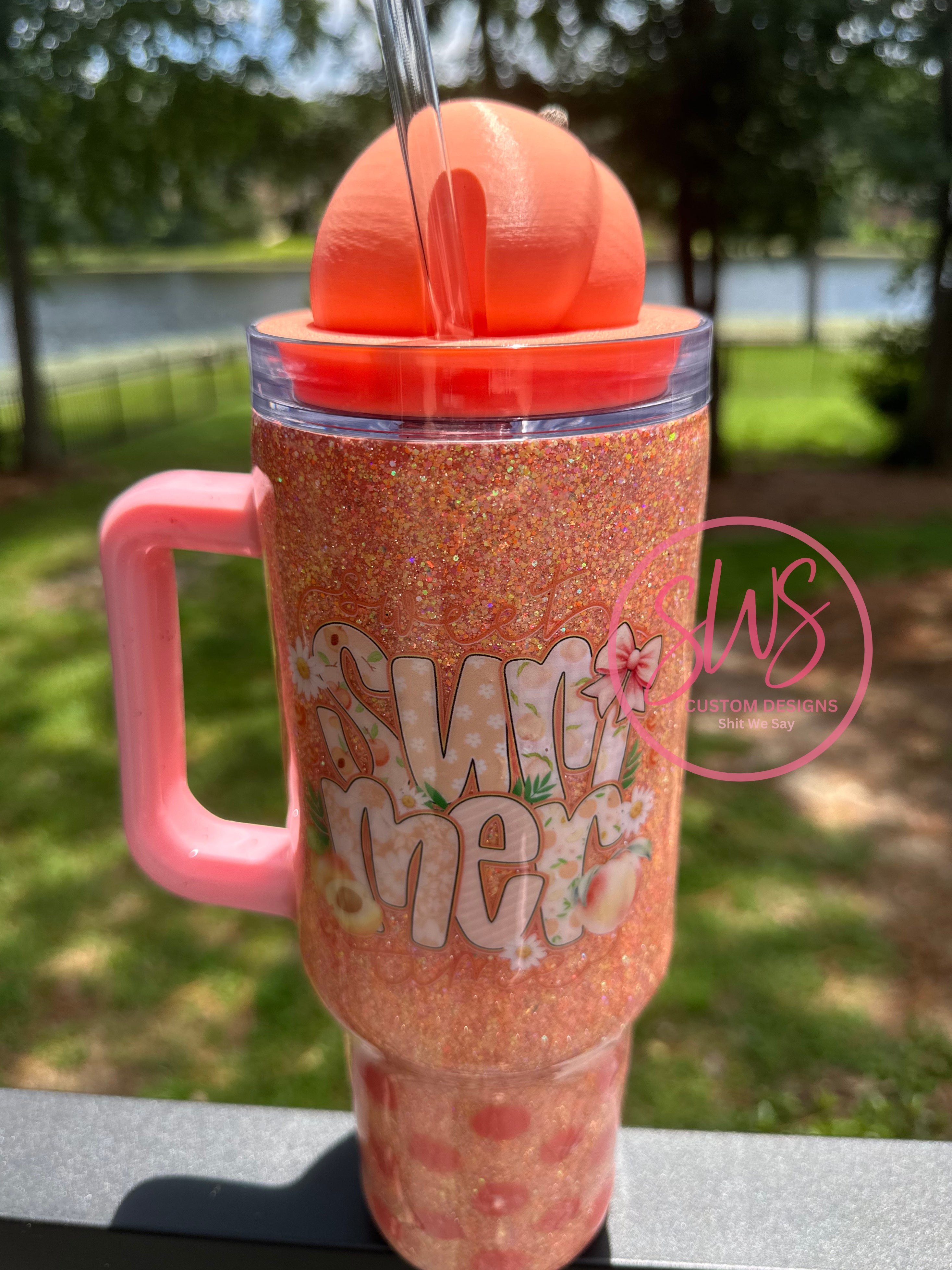 40 oz Tumbler Peach Tumbler Topper and Summertime Peach theme