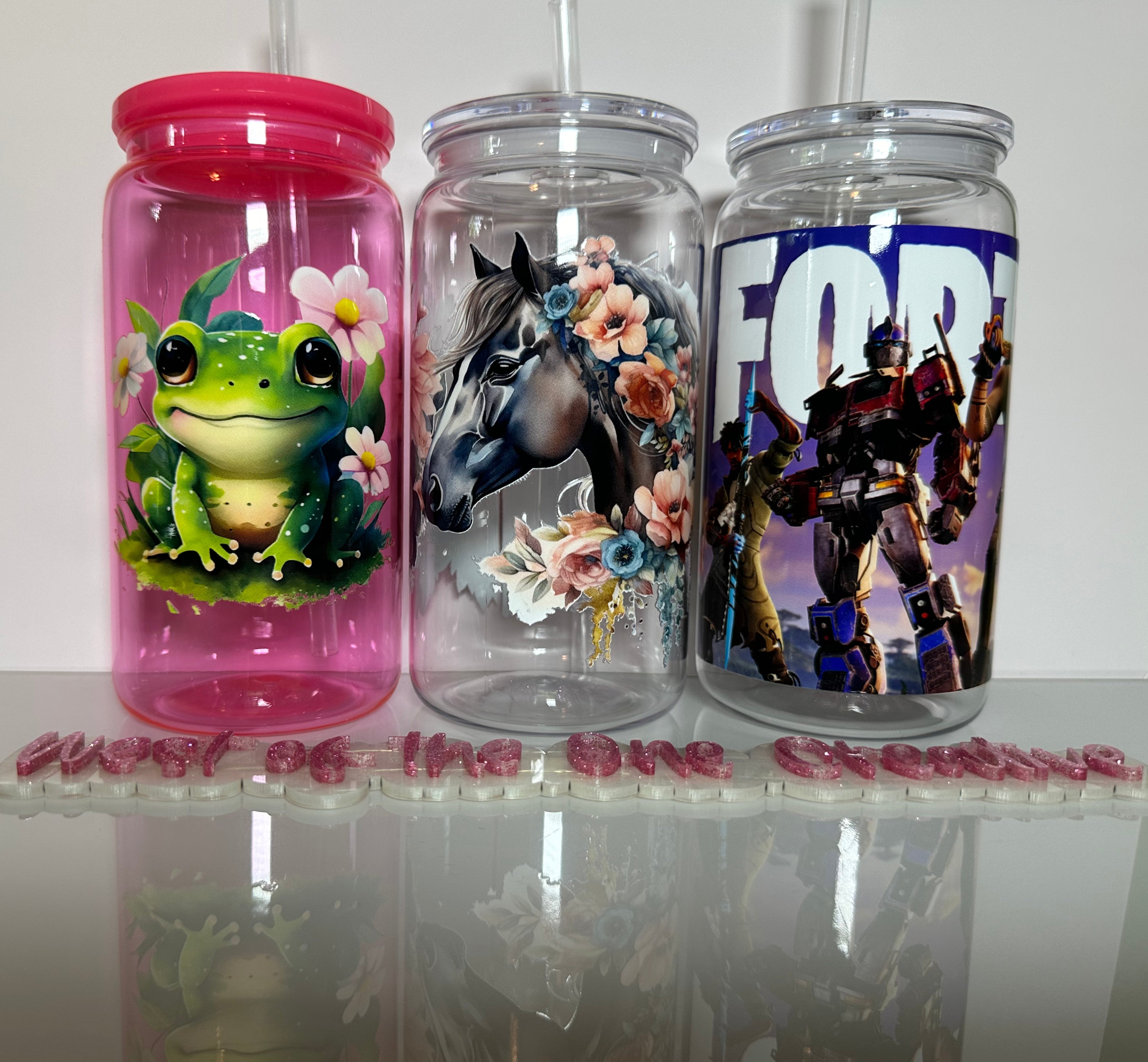 16 oz Acrylic Tumbler with plastic lid - Variety of designs for Kids of all ages