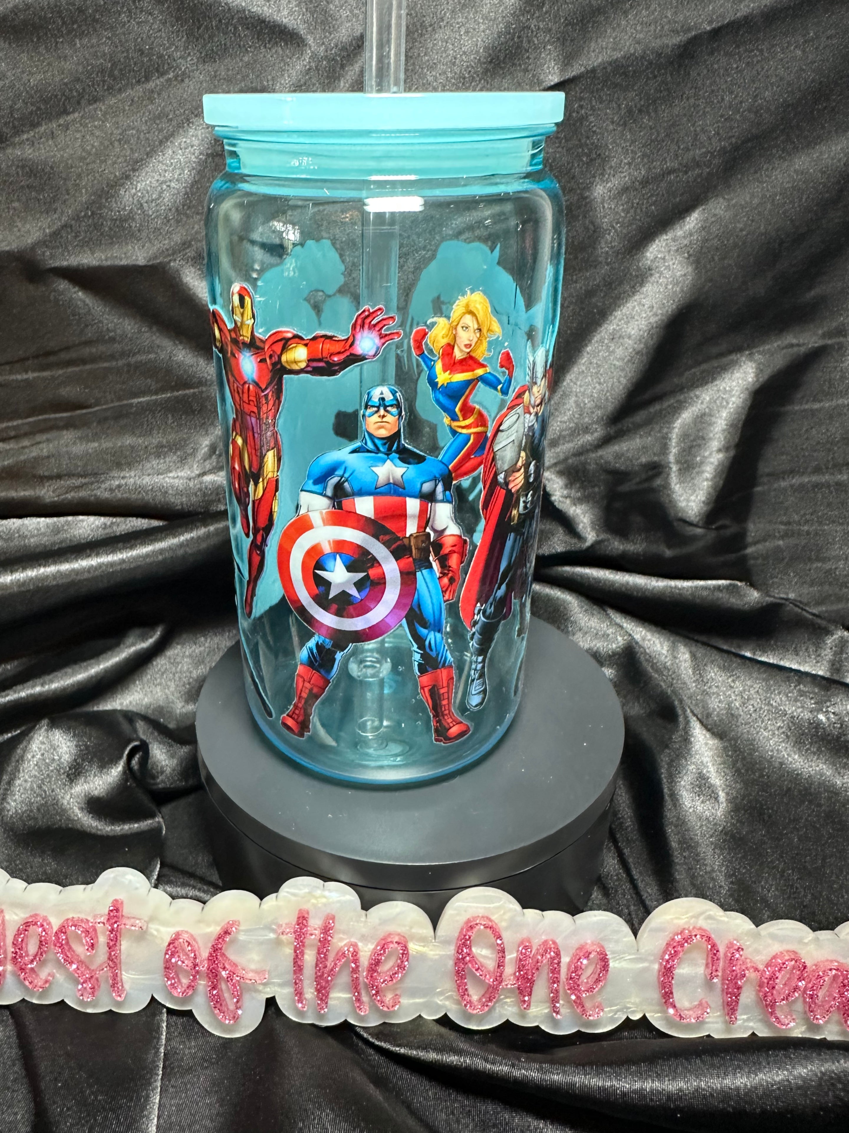 16 oz Acrylic Tumbler with lid Captain USA and Friends