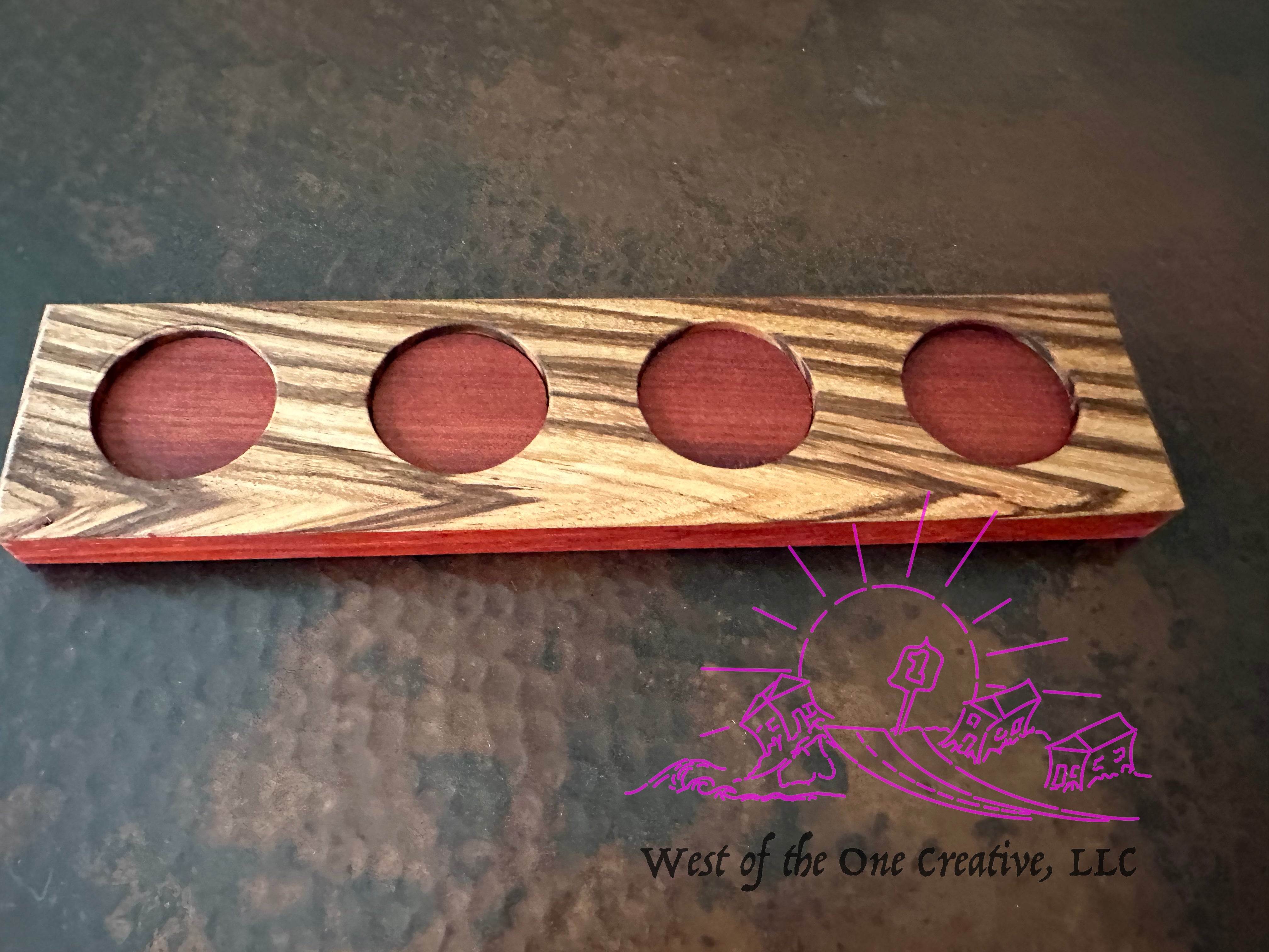 Shot Tray Zebrawood and Bloodwood