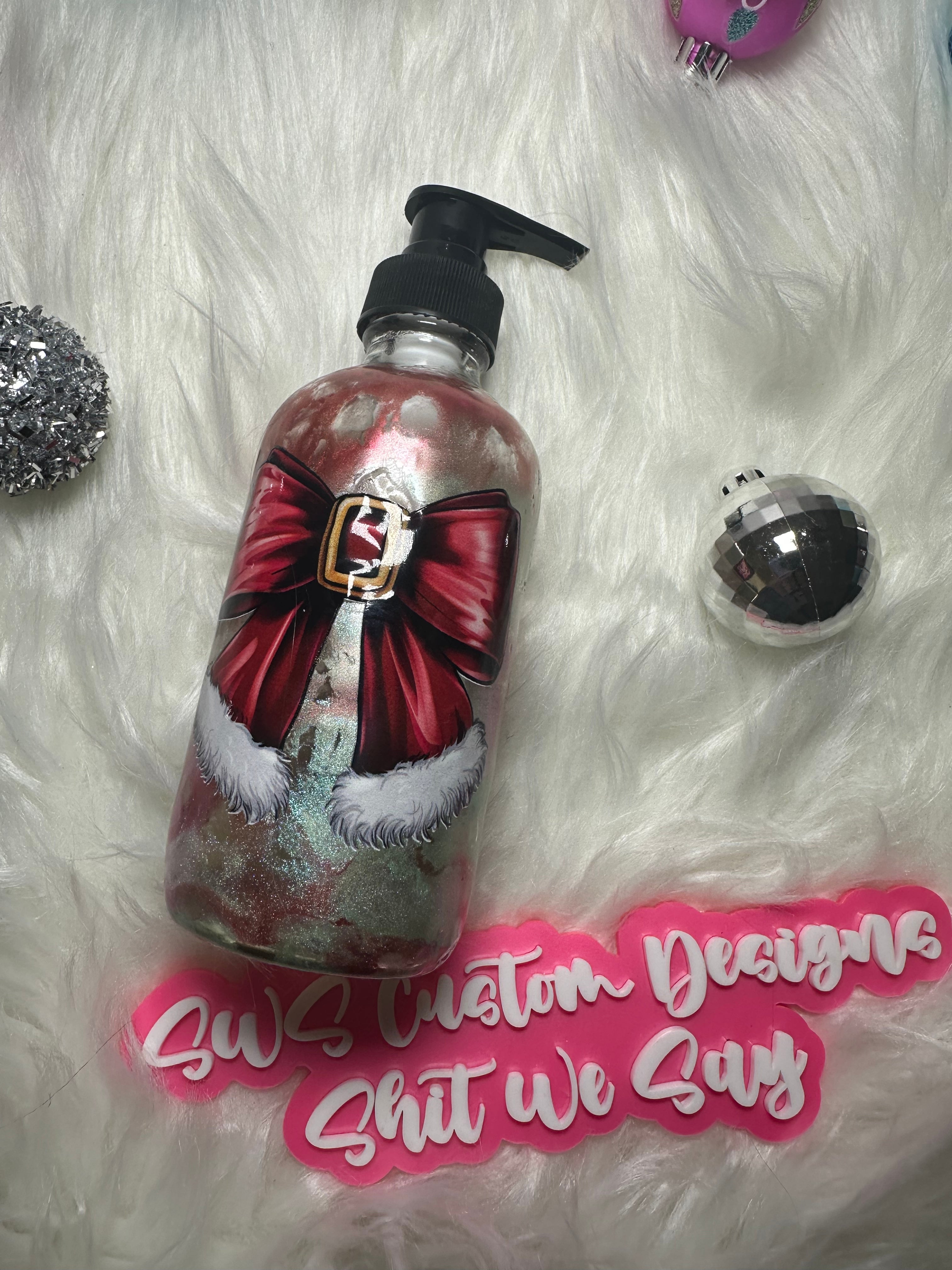 8 oz Soap or Lotion Bottle Coquette Santa Bow Fall Y'all Mermaid scales