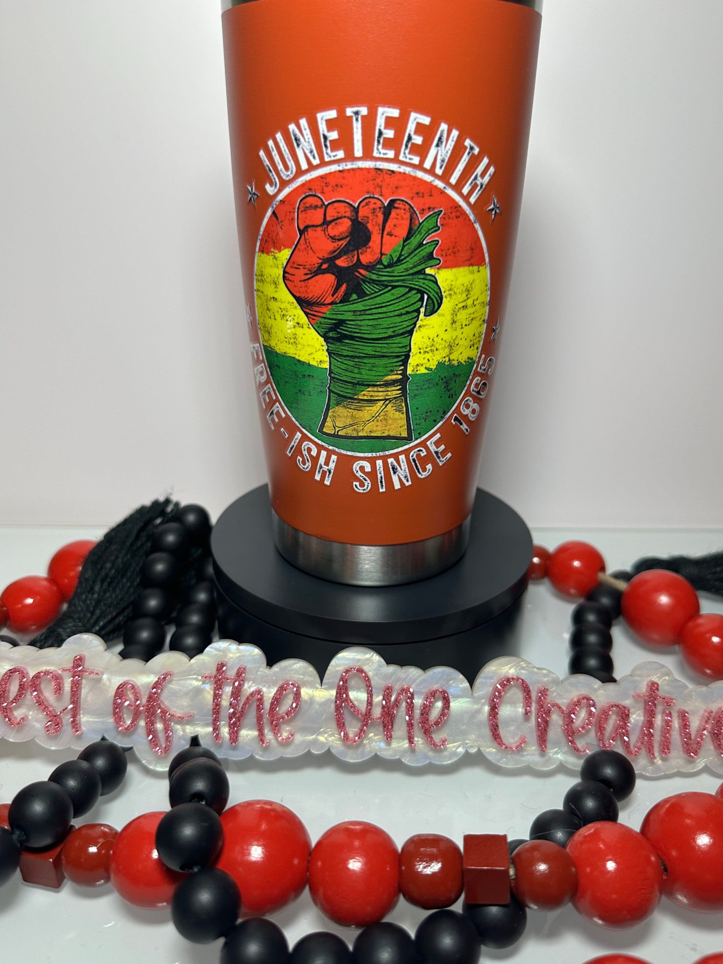 20 oz Brick Red Juneteenth Free-ish Since 1865 Tumbler