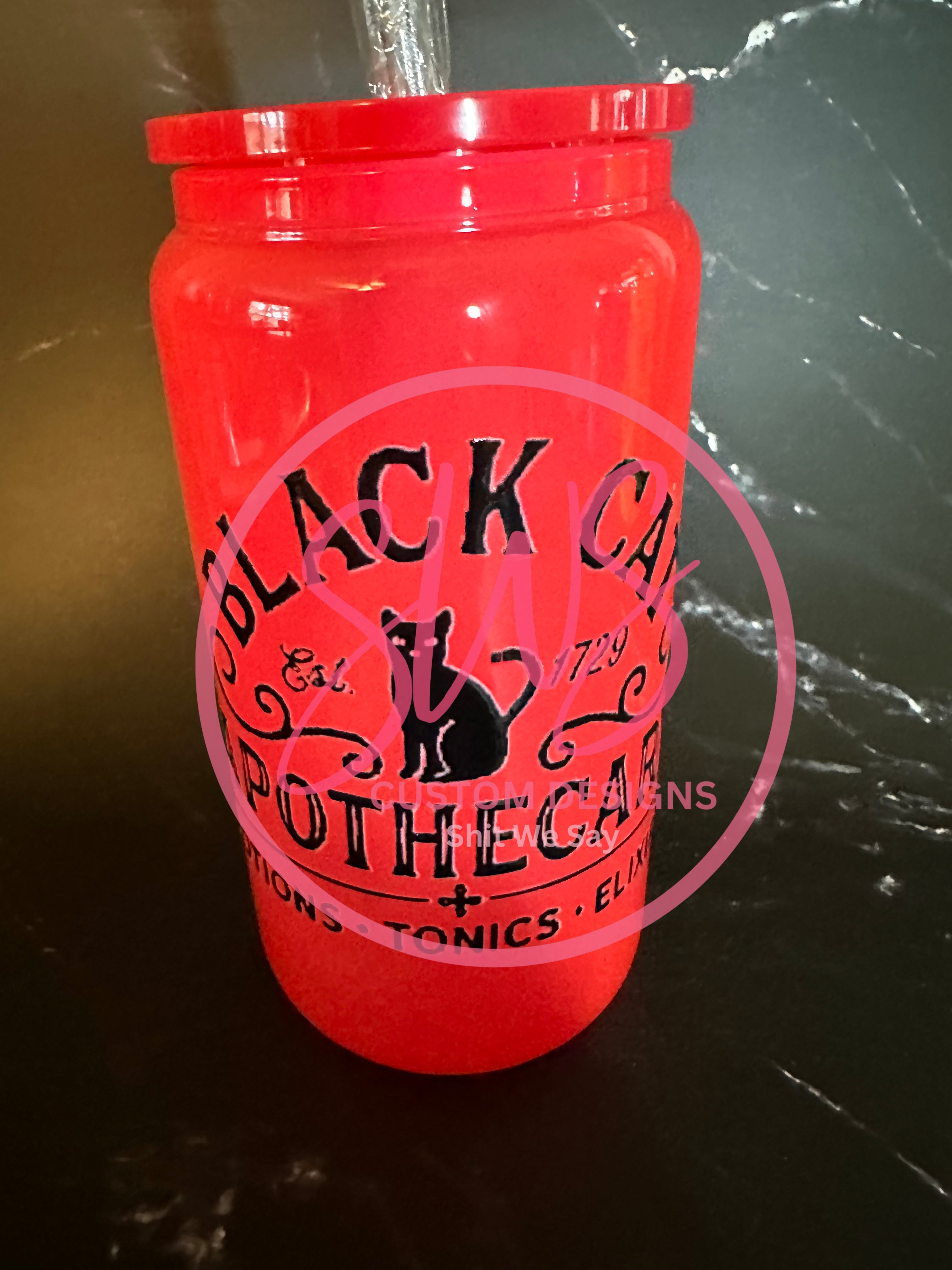 16 oz Glass Can Tumbler Halloween