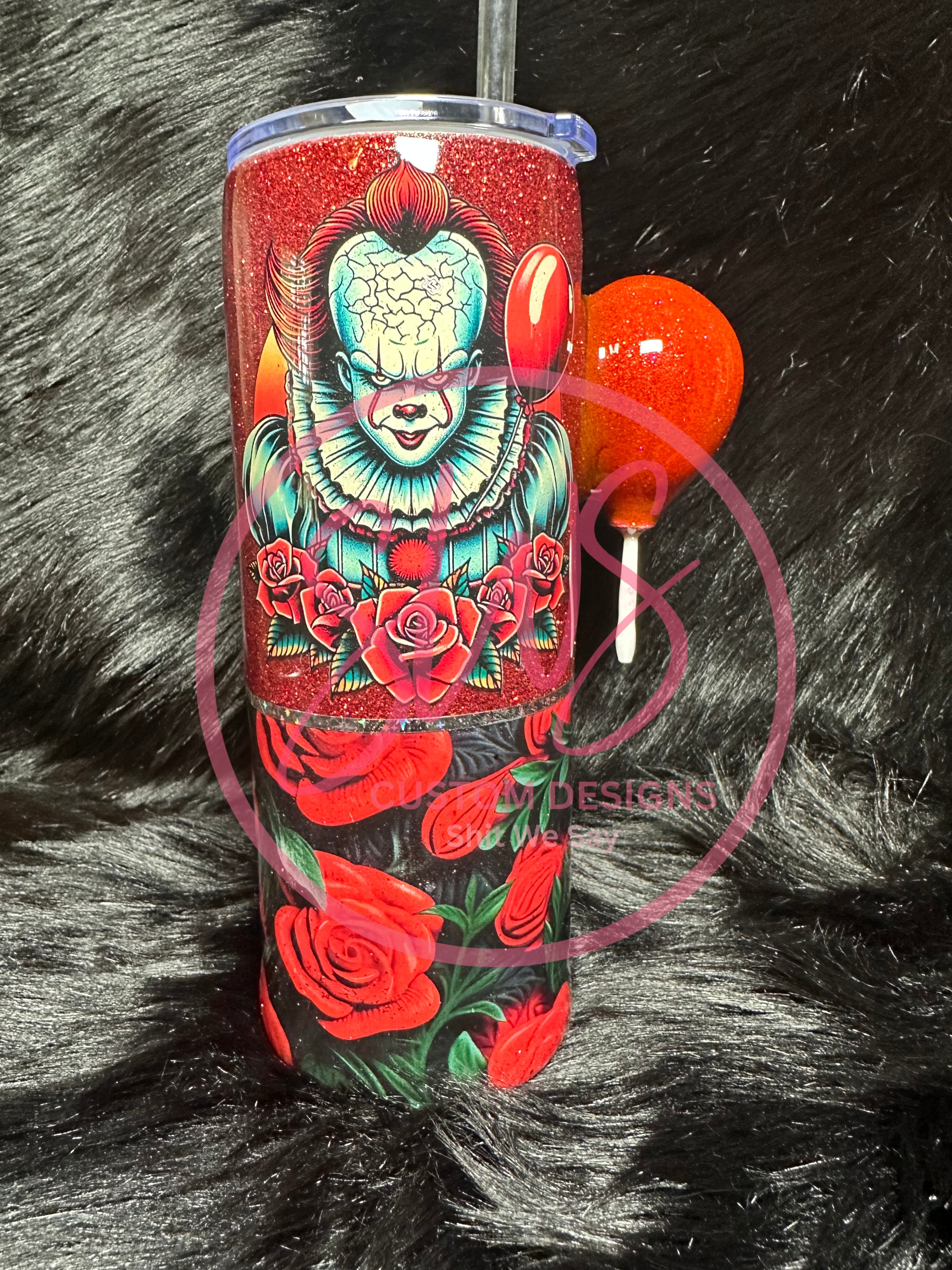 20 oz It Clown with Balloon Tumbler Pennywise