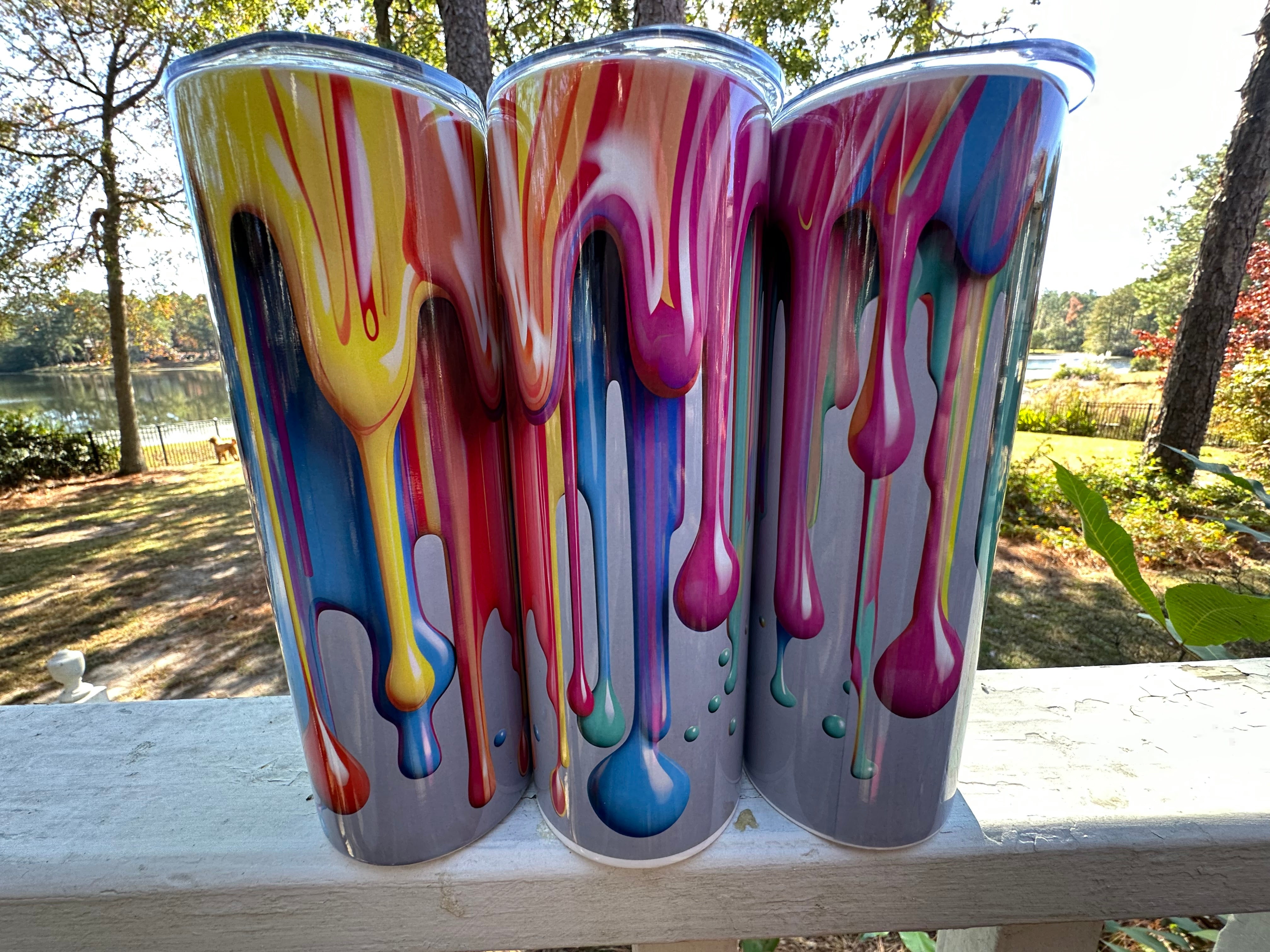 20oz Tumbler Color Drips