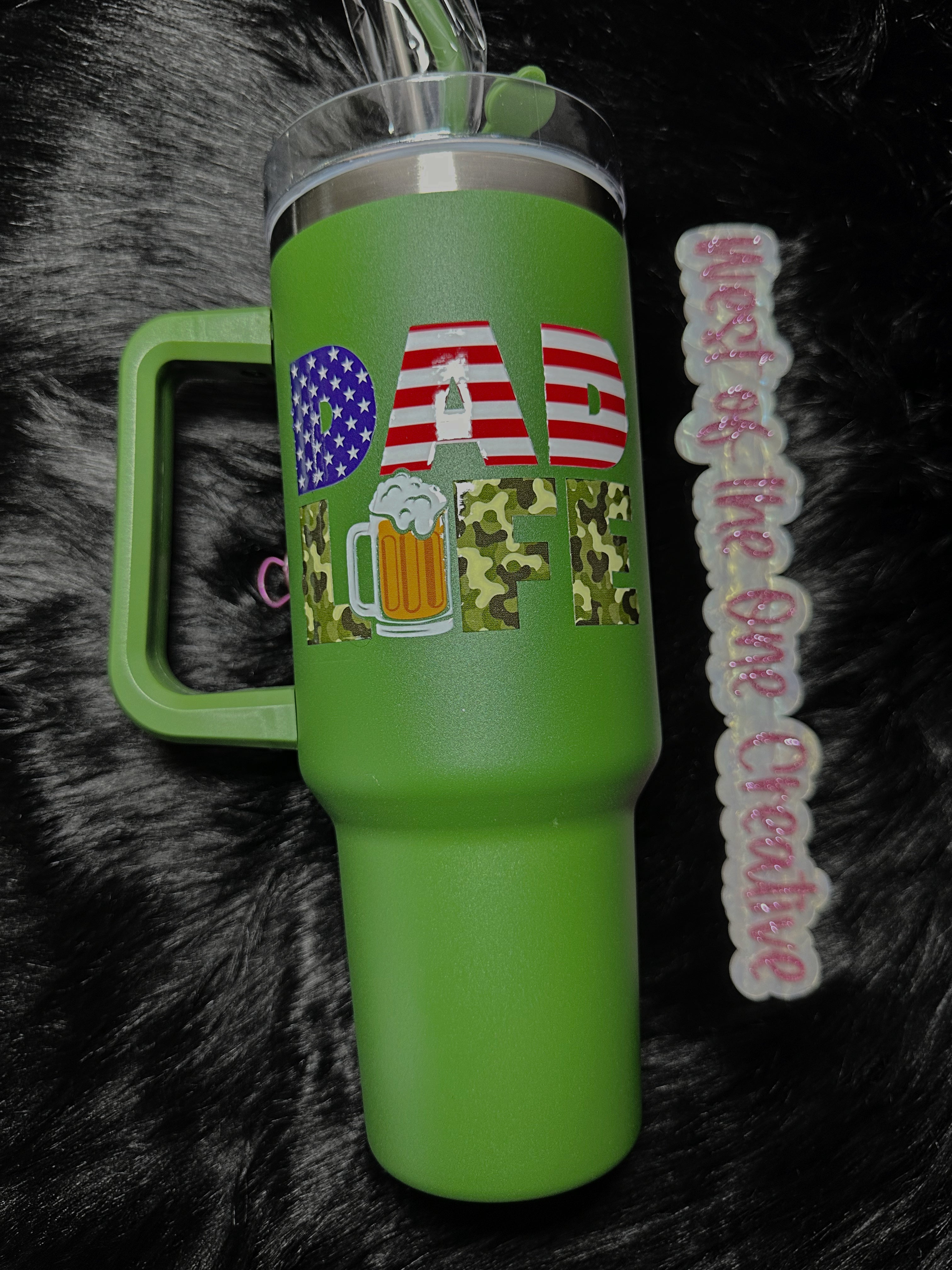 40 oz Dad Life Hunter Green Tumbler