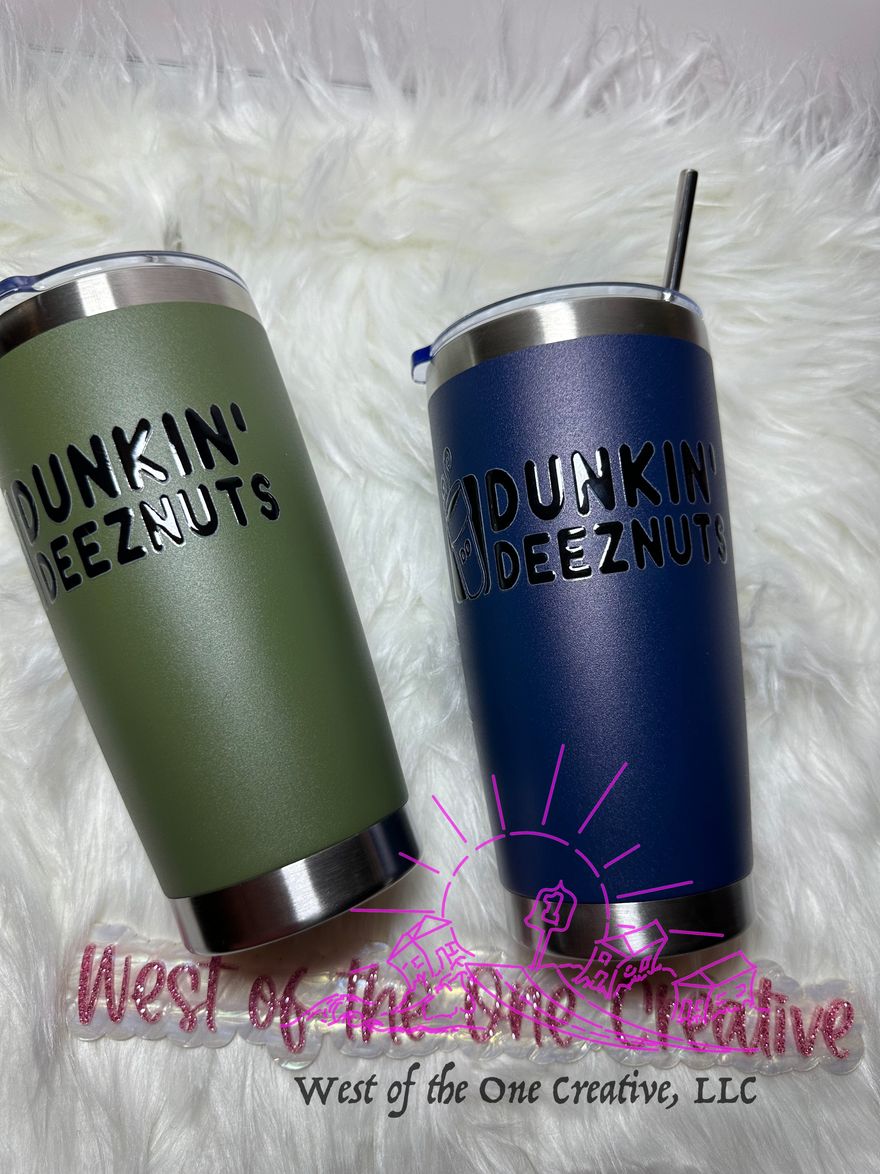 20 oz Coffee Tumbler Olive Army Green Dunkin' Deeznuts