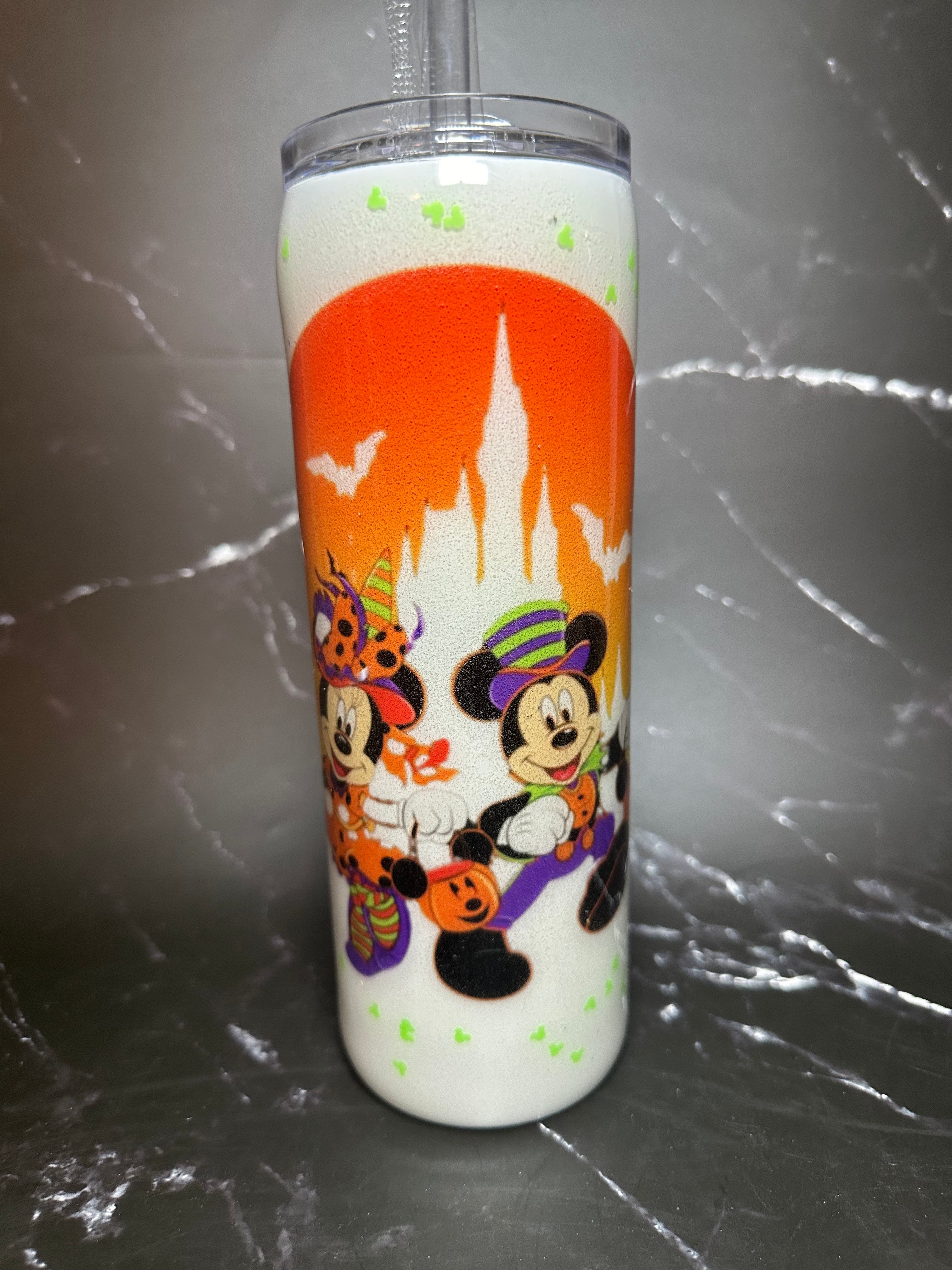 20 oz Glow in the dark tumbler with that famous mouse duo!