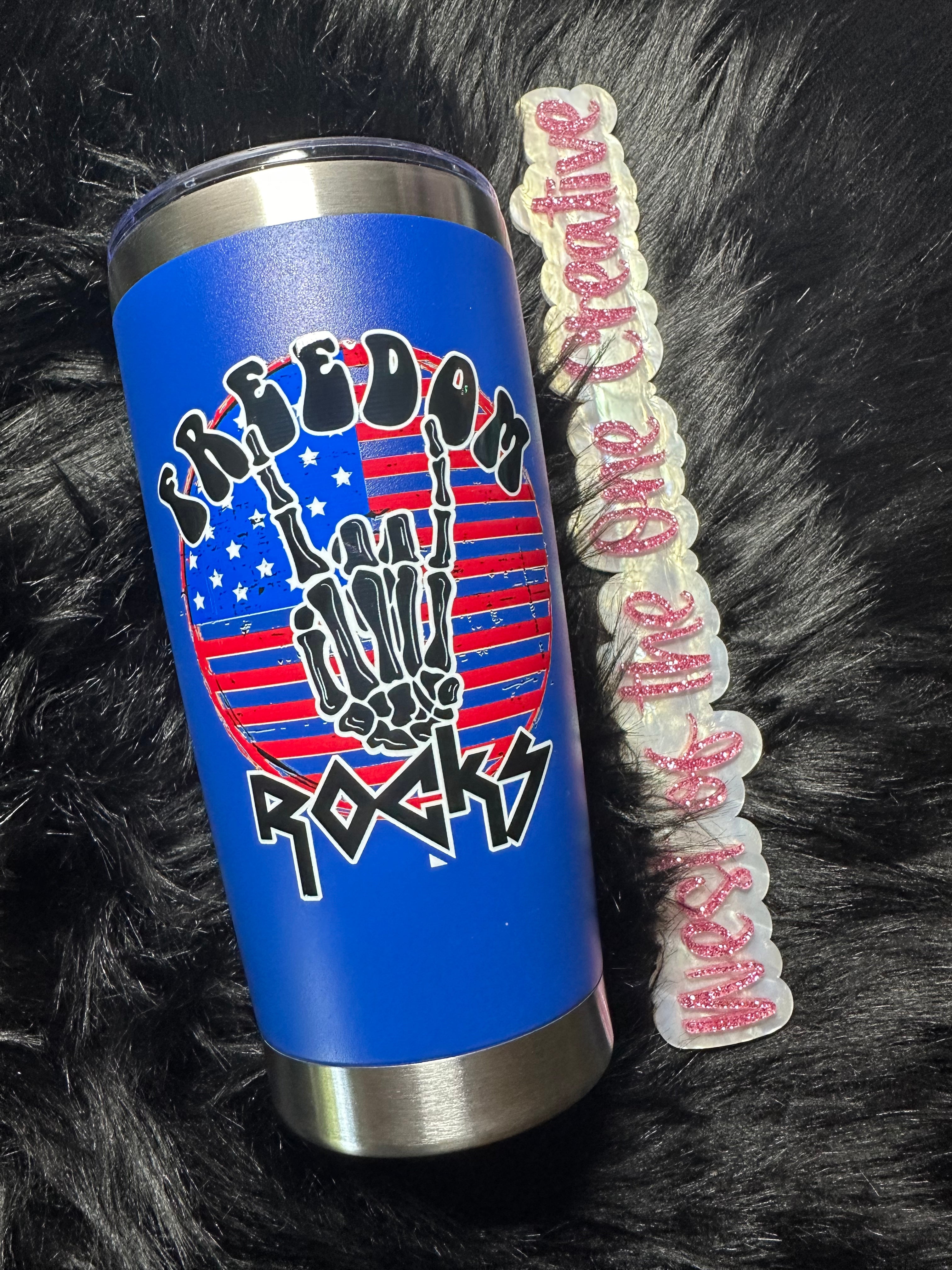 20 oz Blue Freedom Rocks Tumbler