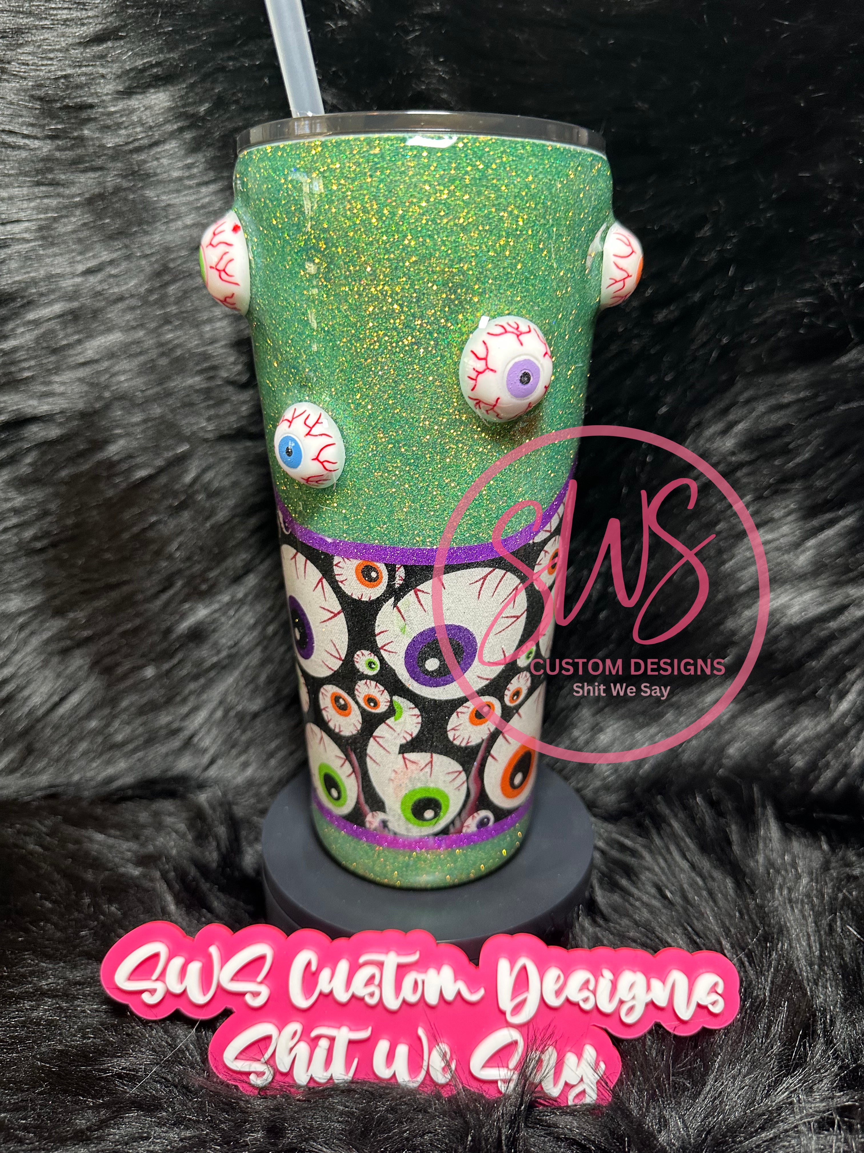 32 oz Green Eyeball Tumbler