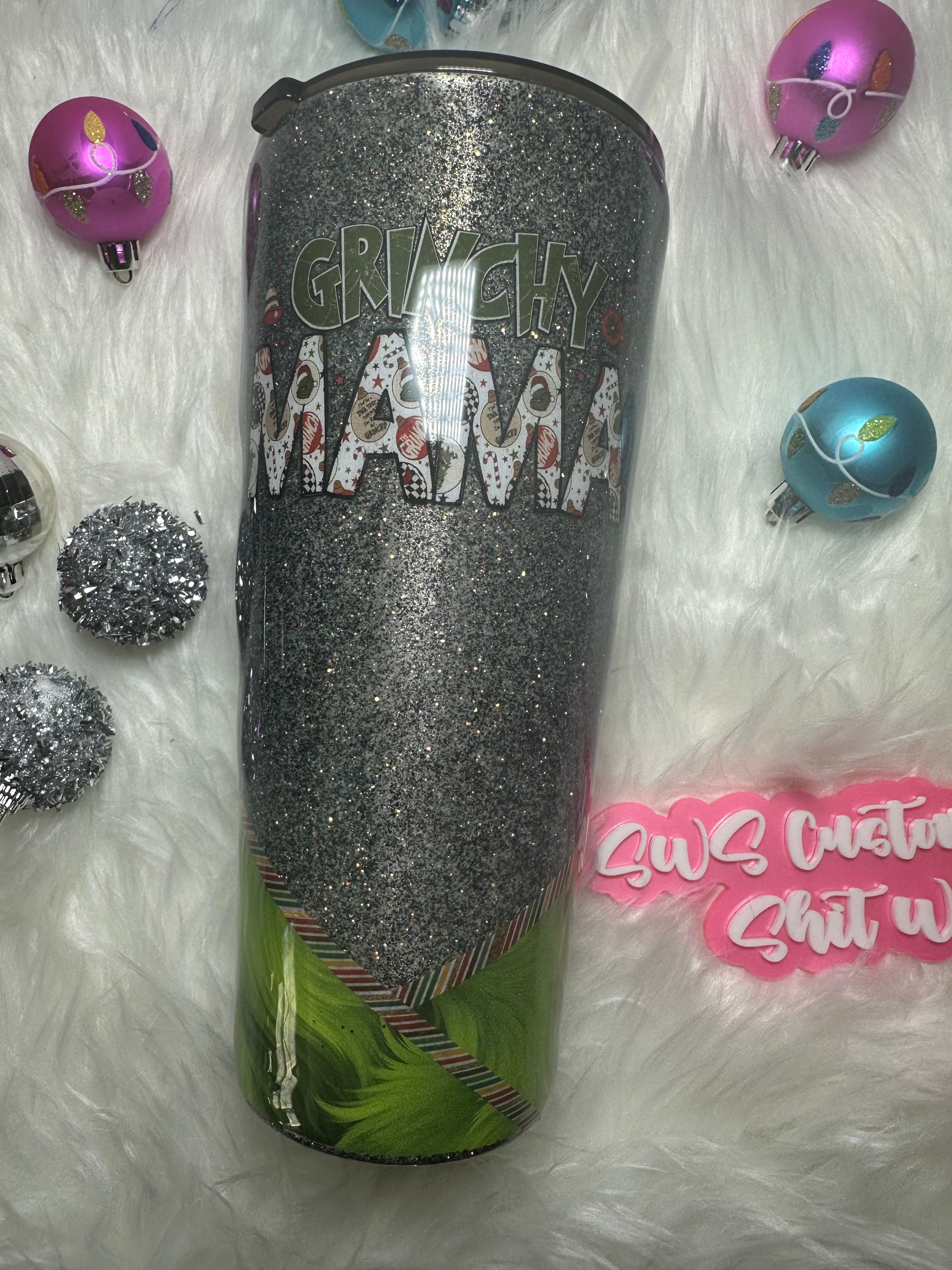 32 oz Slim Grinchy Mama Tumbler