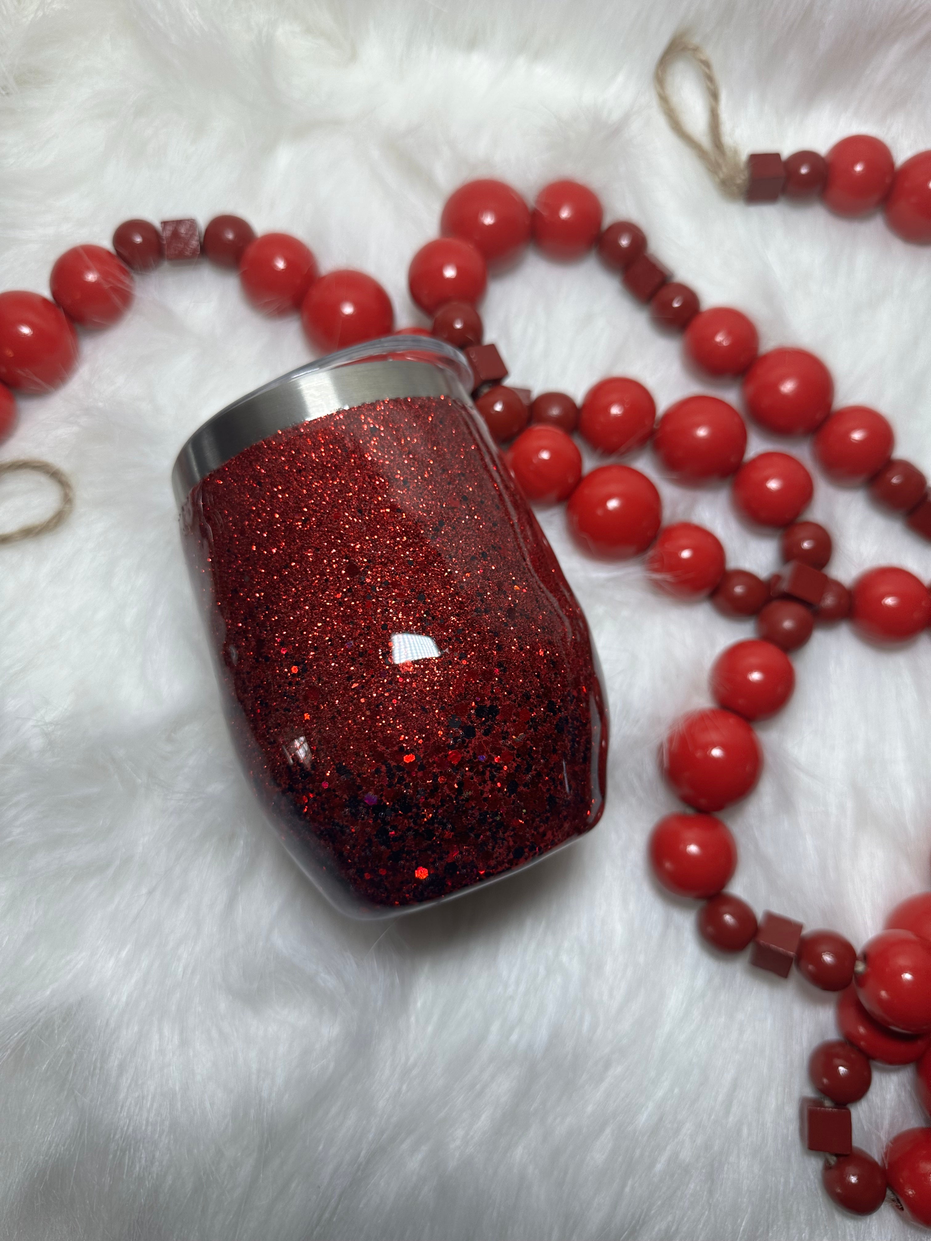 Wine tumblers - red and black - Red like my love, black like my soul