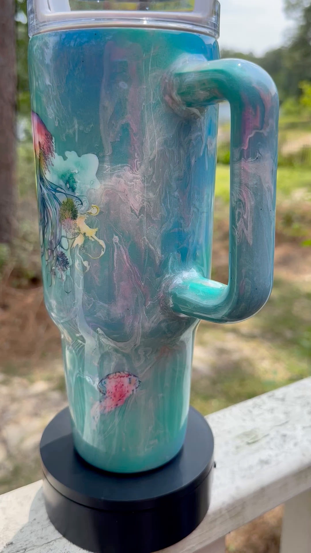 40 oz Tumbler with Jellyfish Glow in the Dark