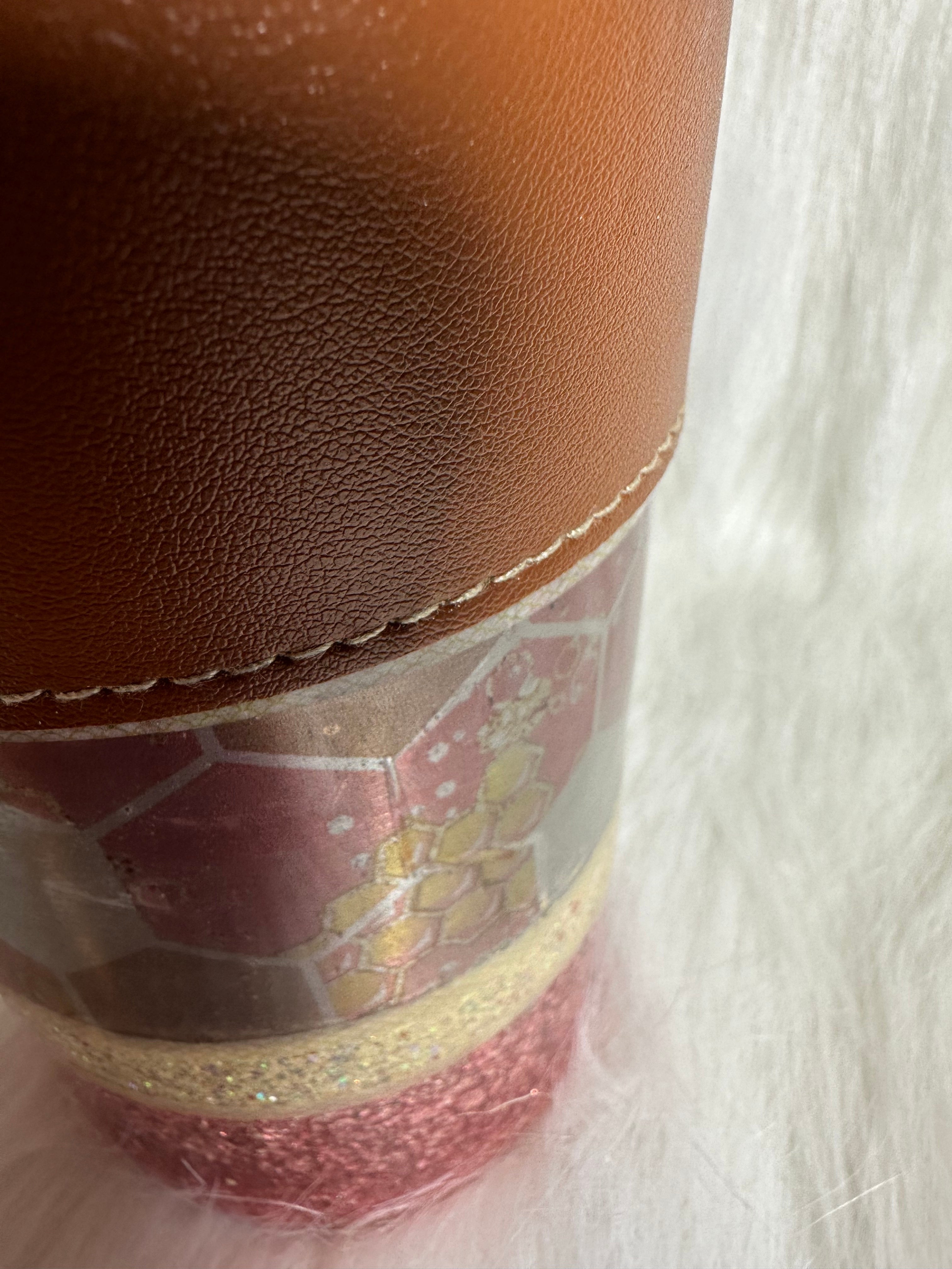 20oz Slim Tumbler with Leather Sleeve Honeybees