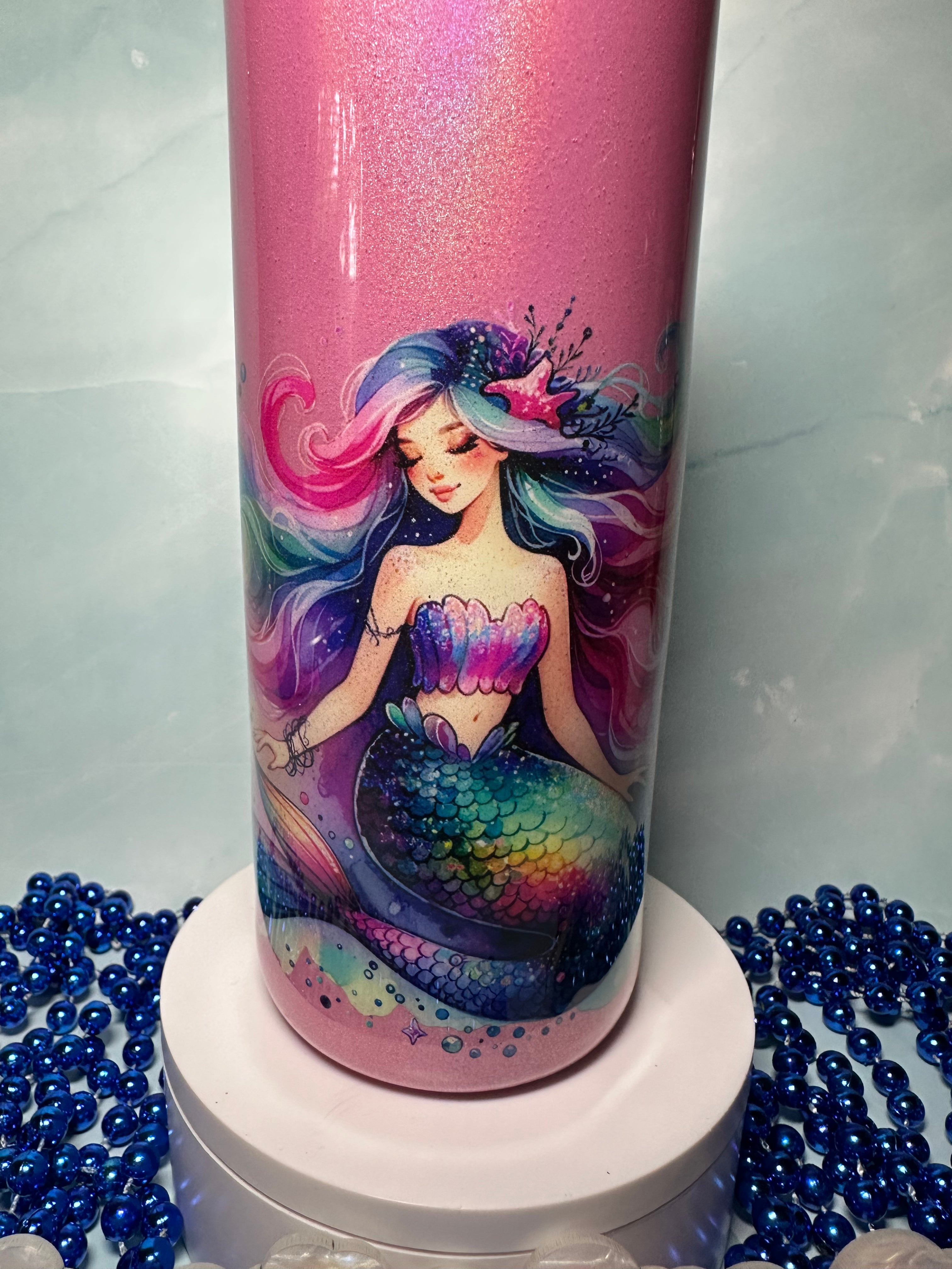 20 oz Mermaid Tumbler with Tail 3D