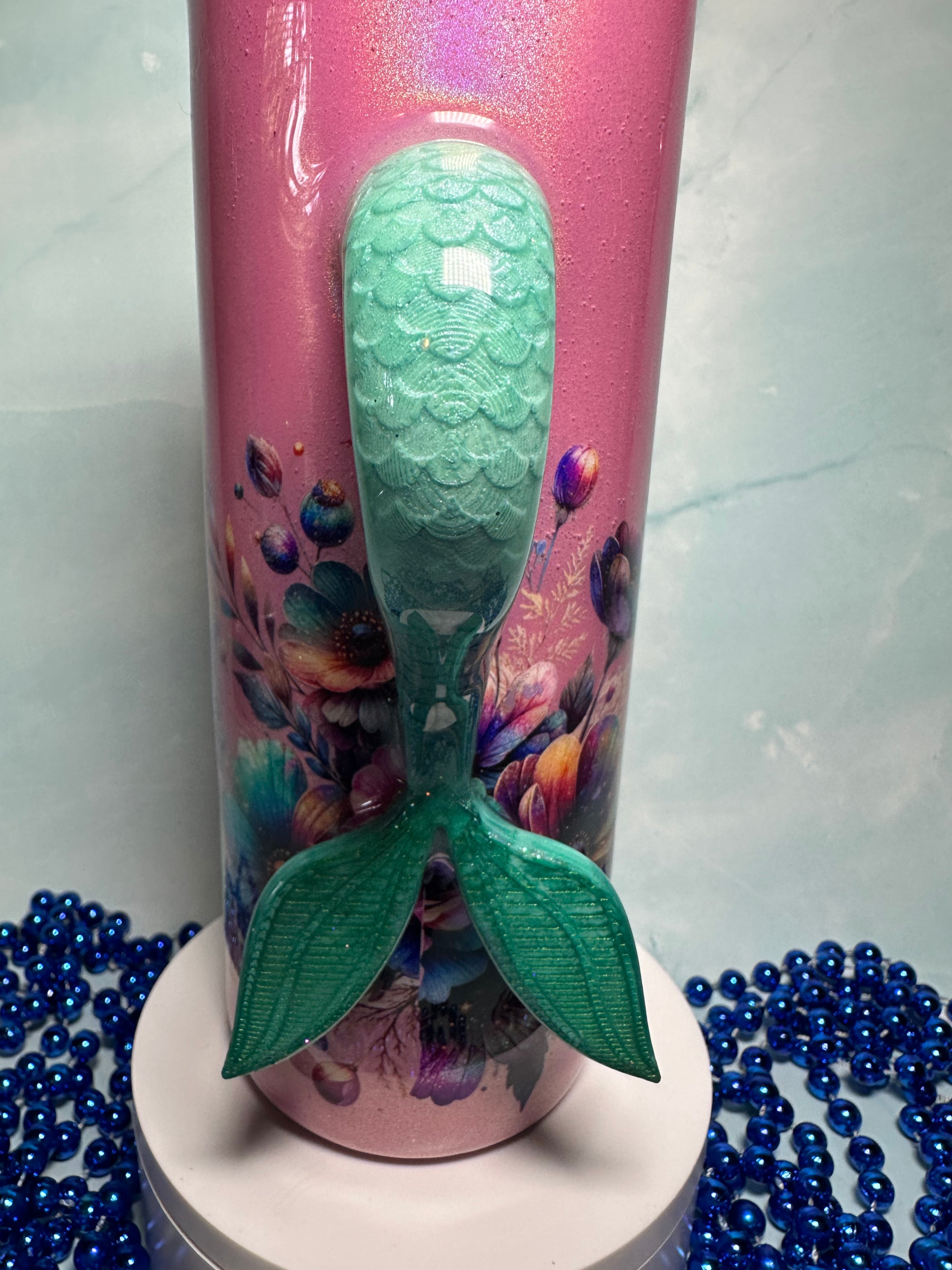 20 oz Mermaid Tumbler with Tail 3D