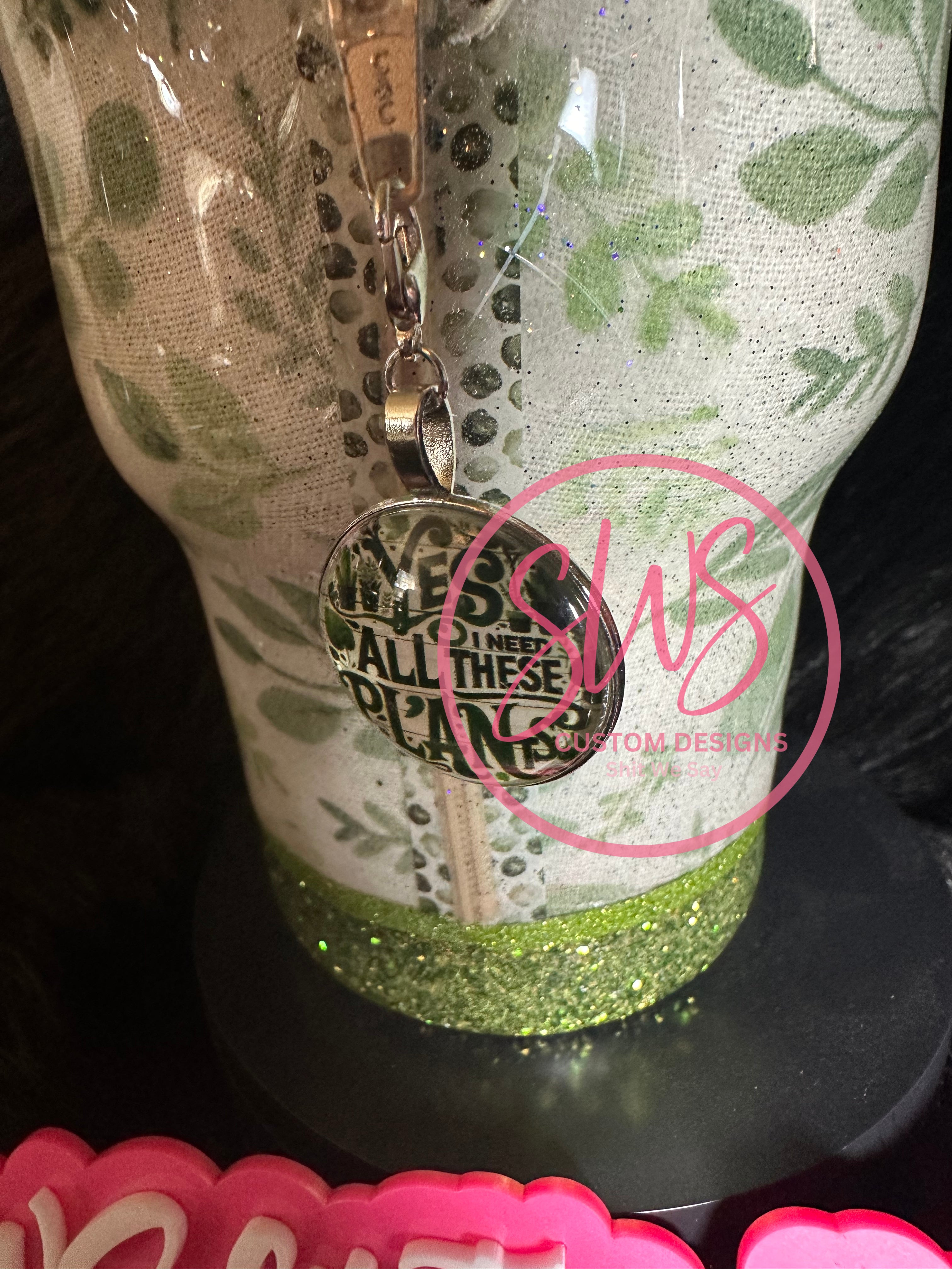 32 oz Travel Mug Tumbler Plants Zipper