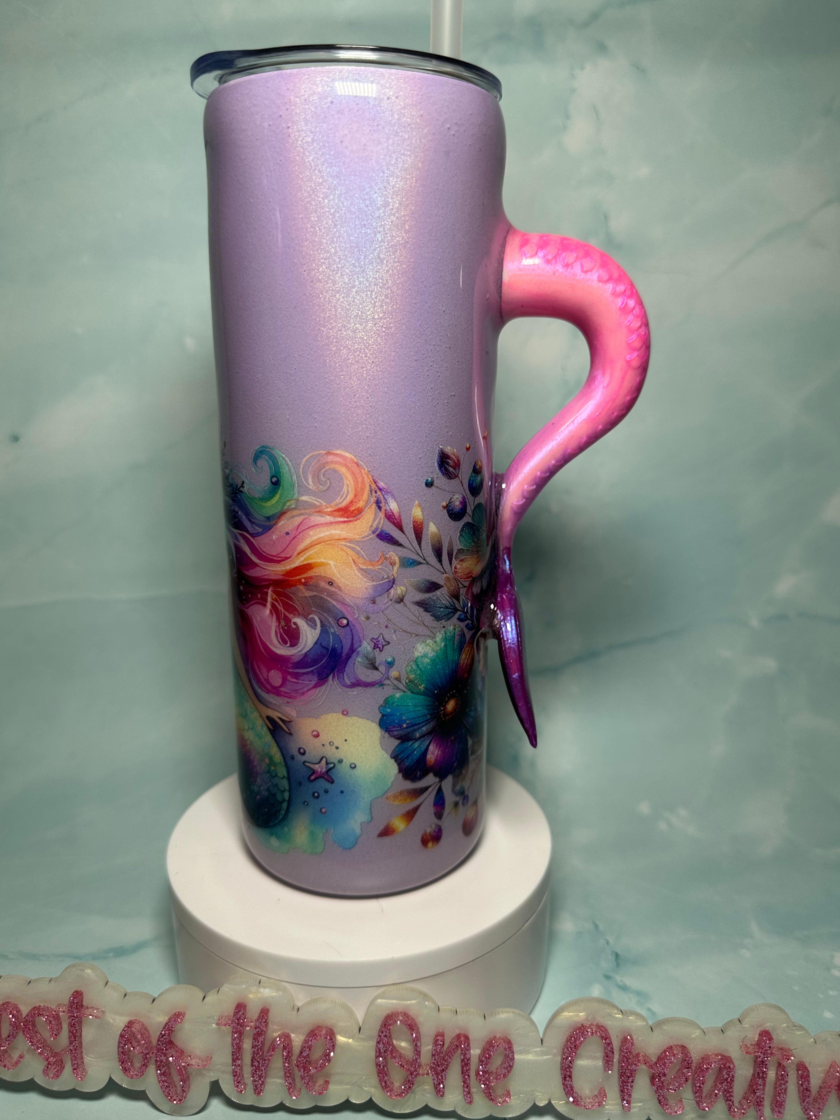 20 oz purple with tail Mermaid tumbler