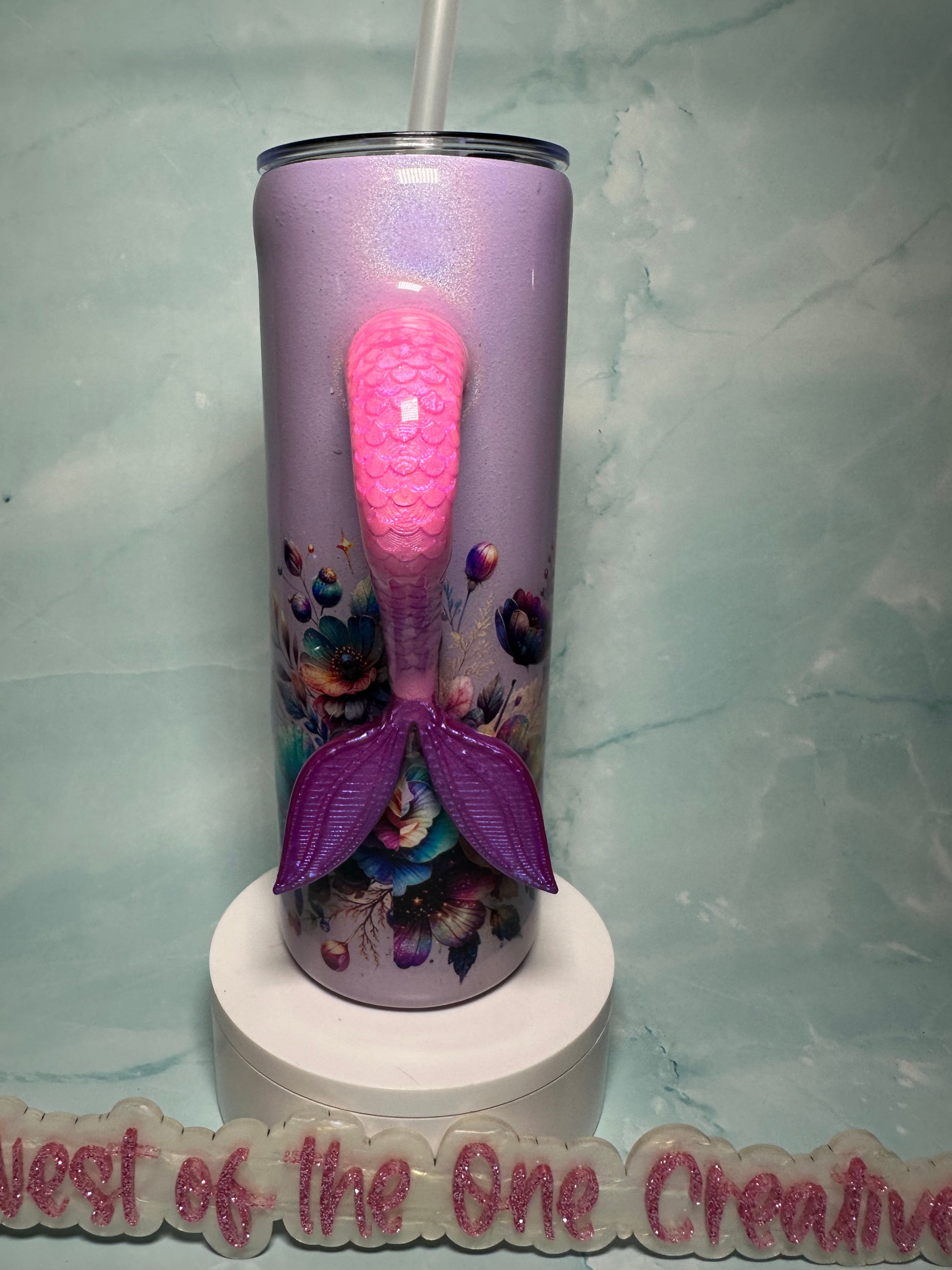 20 oz purple with tail Mermaid tumbler