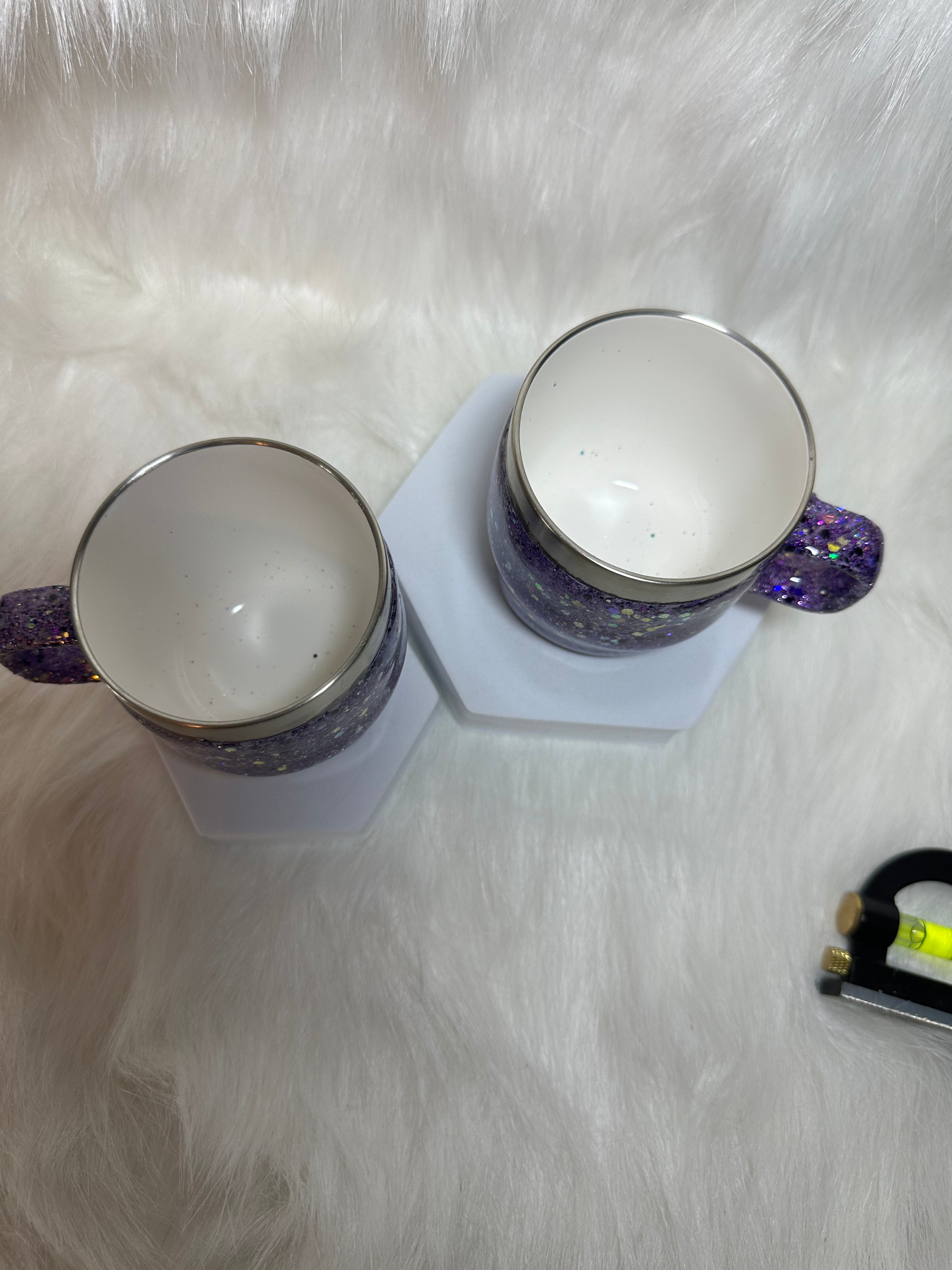 Set of YETI Espresso Cups in Purple Glitter 6 oz each