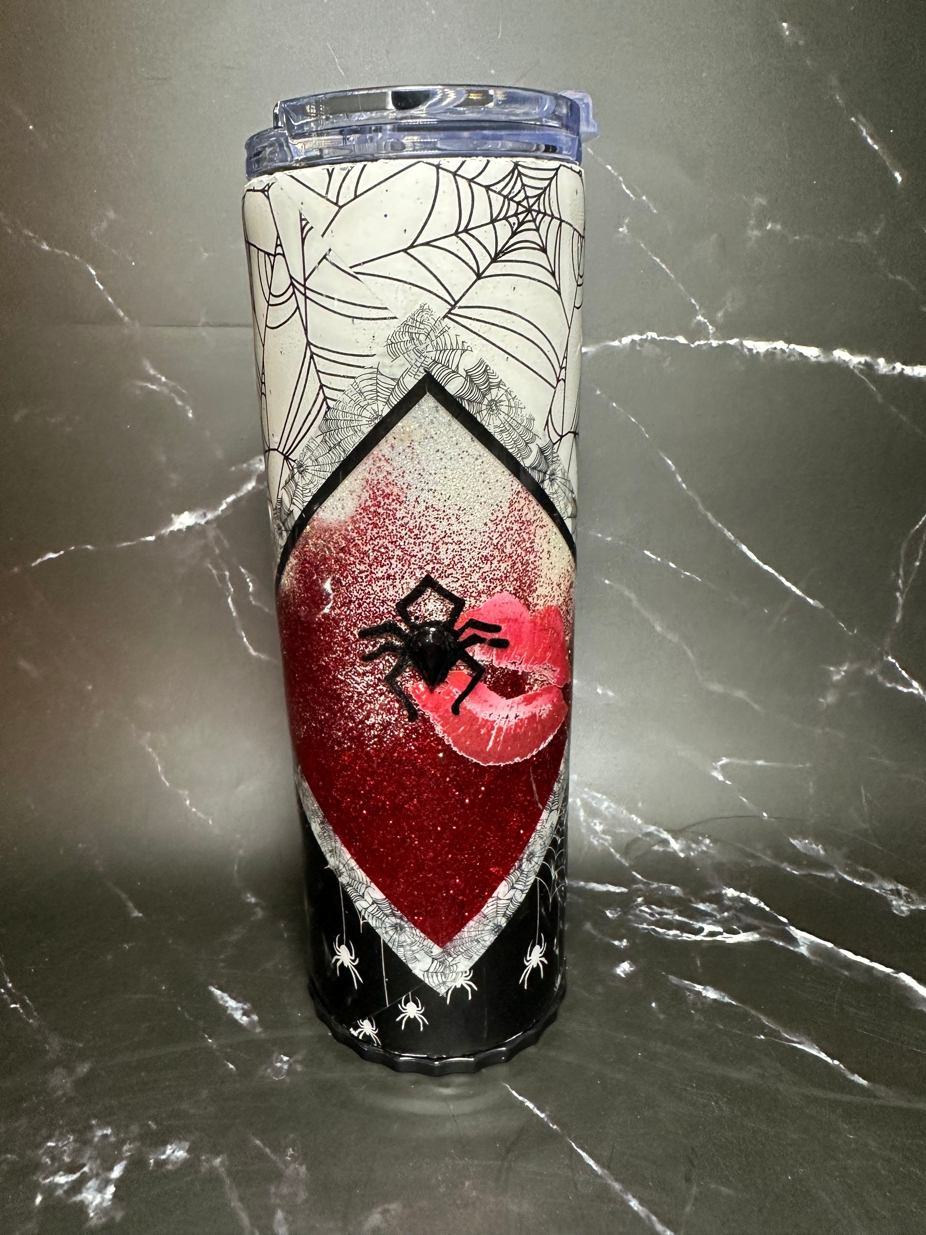 20 oz Kiss of the Black Widow Strawbler Tumbler