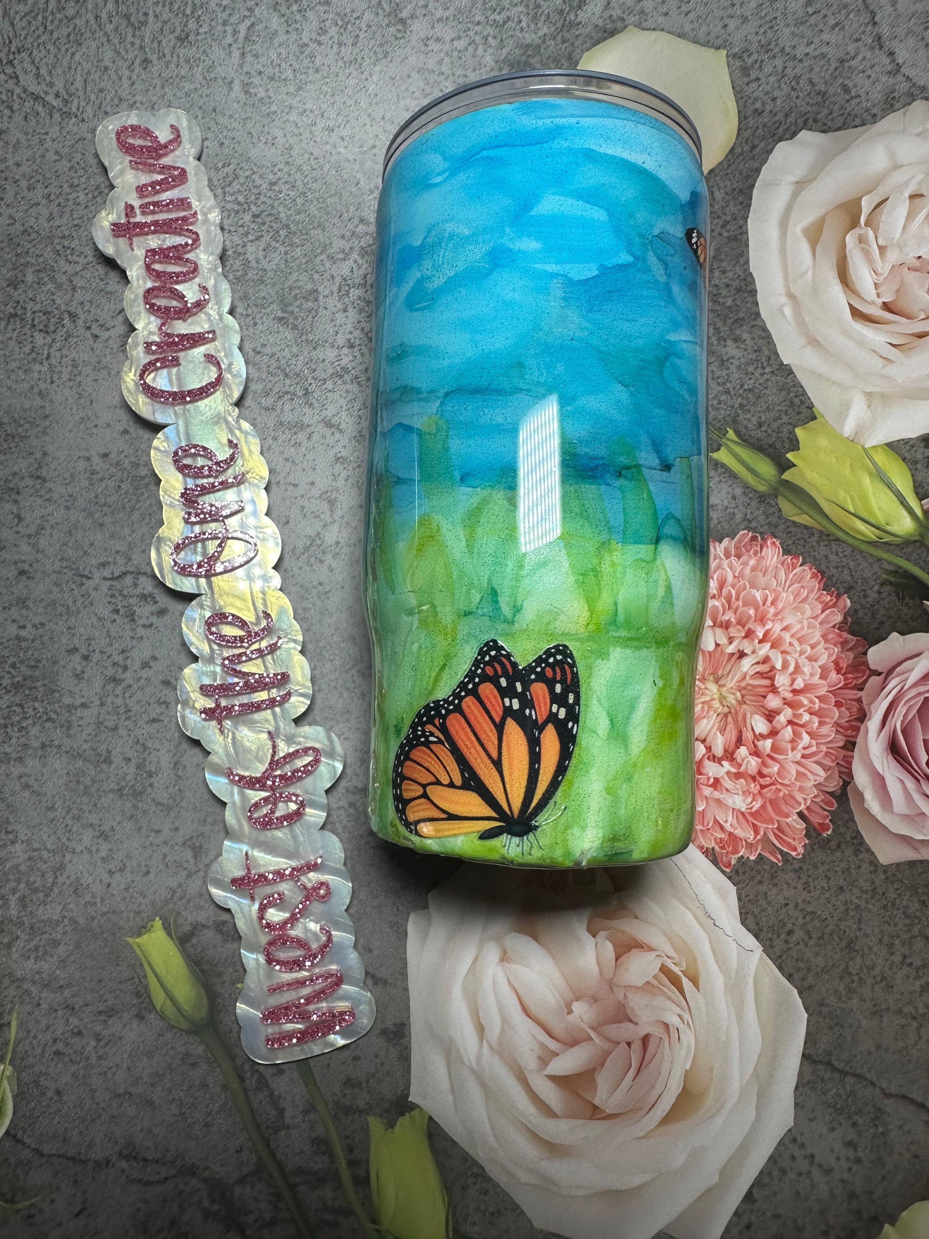 16oz Spring Monarchs tumbler