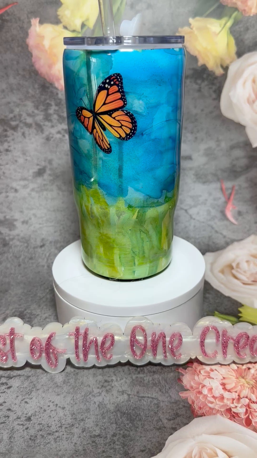 16oz Spring Monarchs tumbler