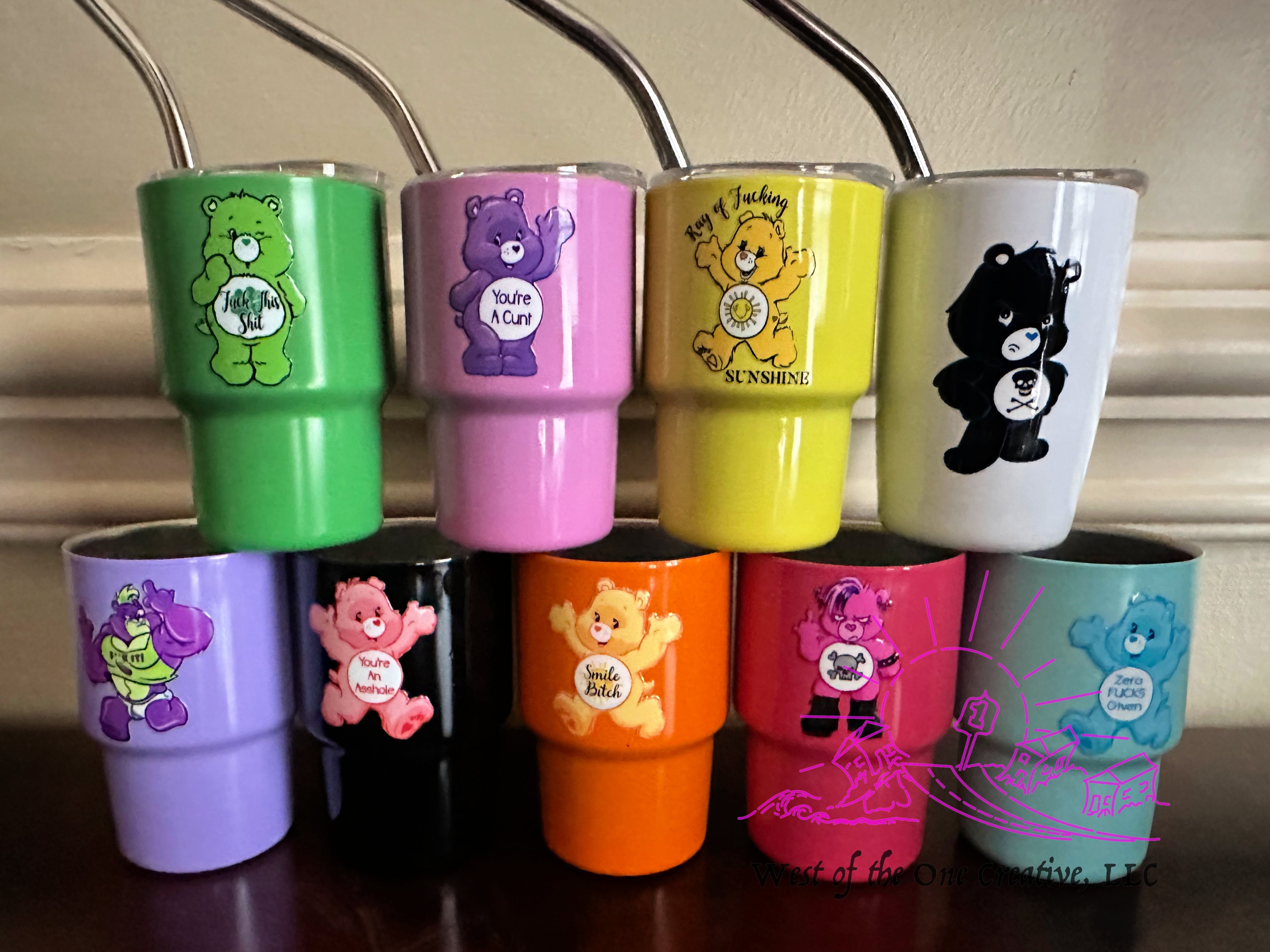 3 oz Mini Tumbler with Swear Bear Stickers ONLINE SALES ONLY