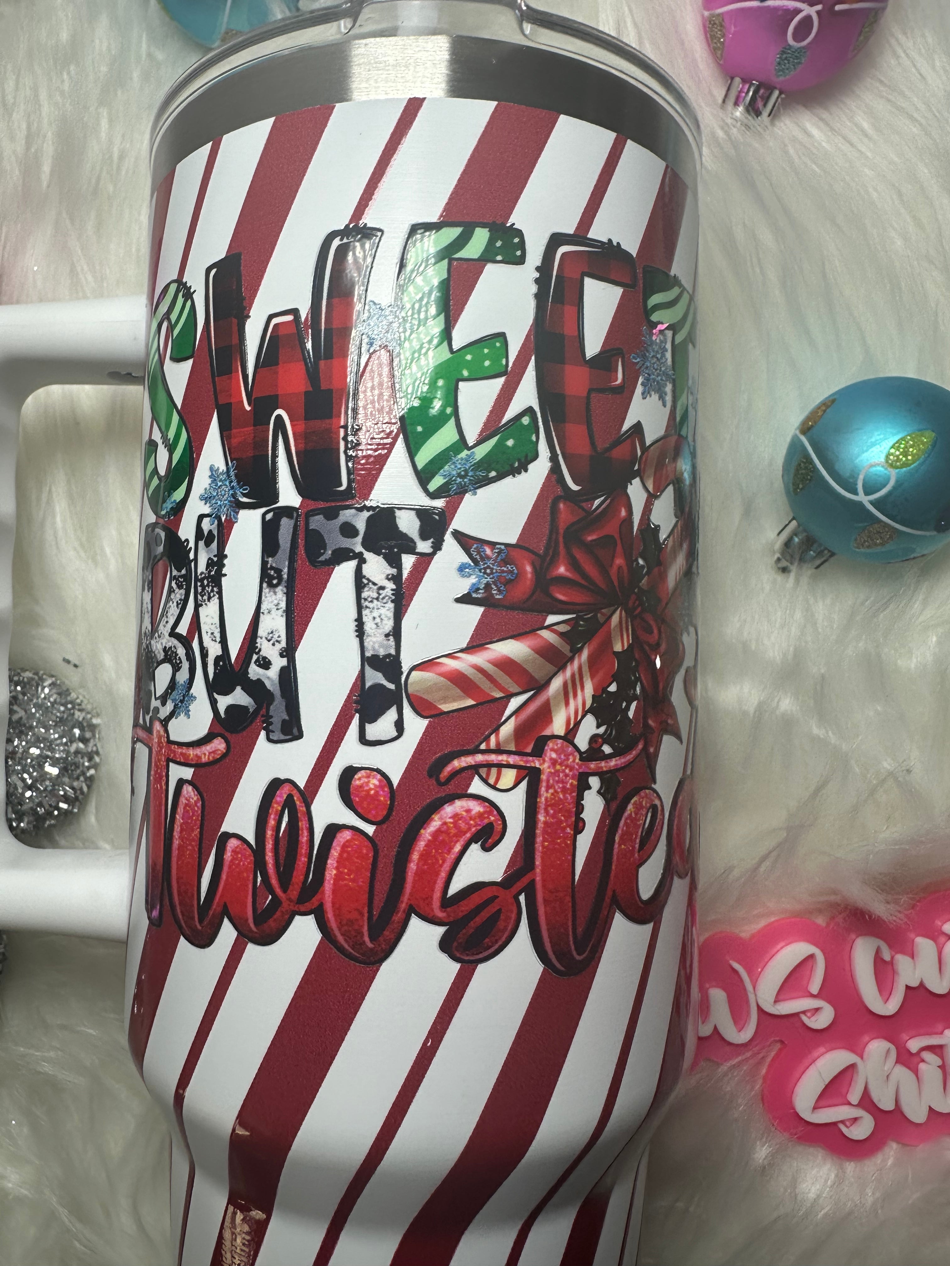 40 oz Sweet but Twisted Candy Cane Tumbler