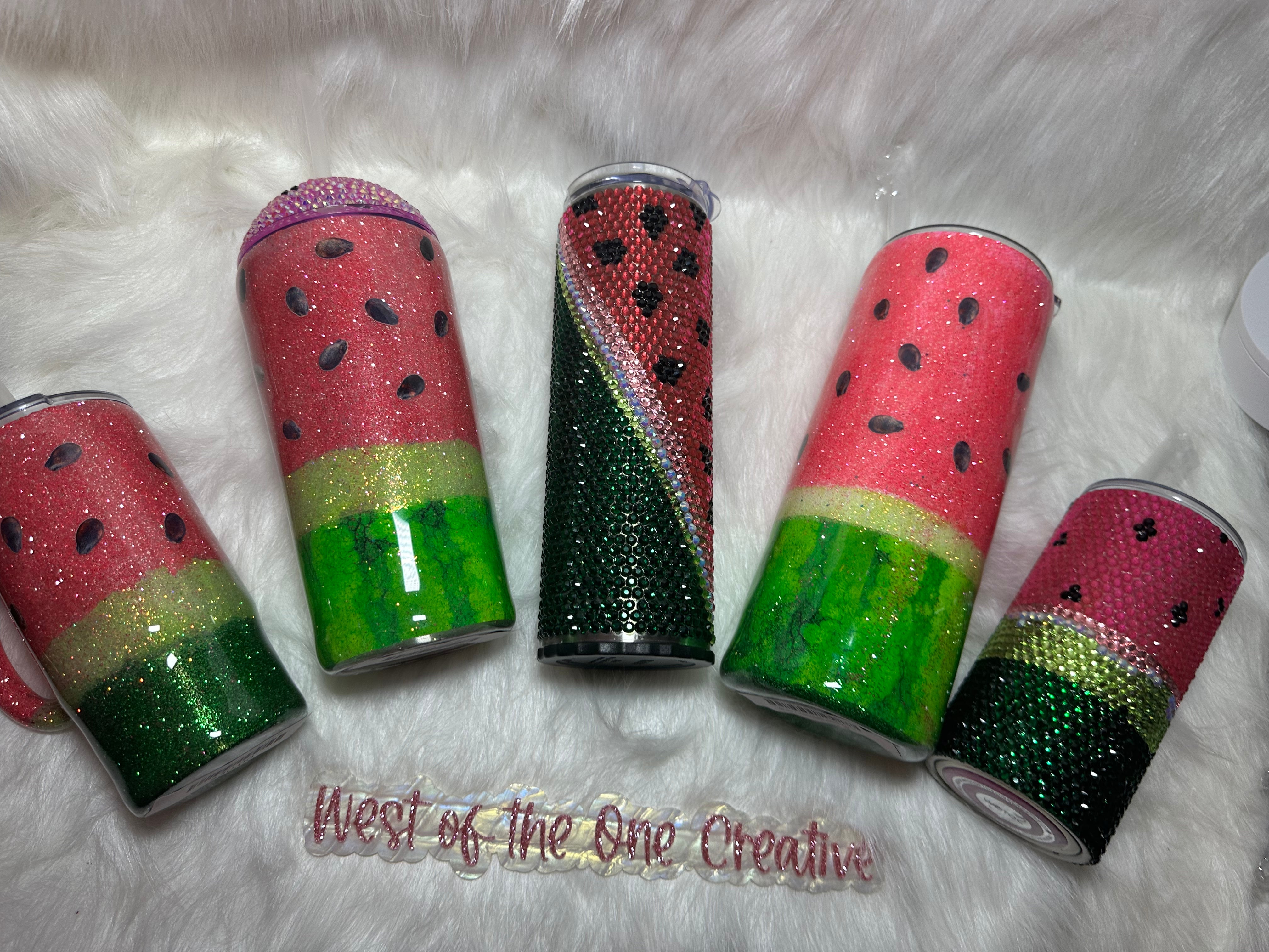 16 oz Tumbler Rhinestones Watermelon "Carmel Collection"